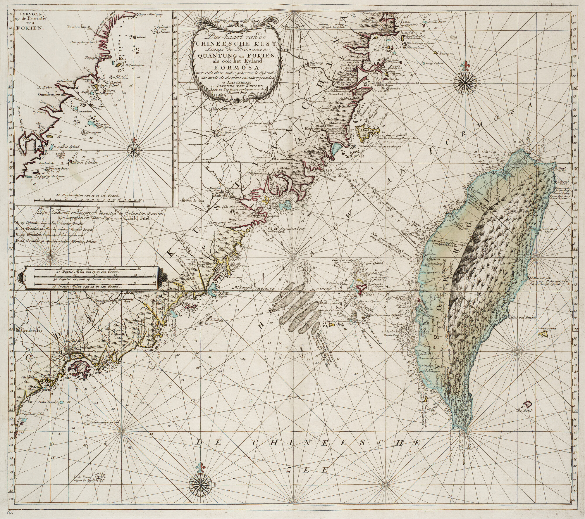 B.0032(109)6 [kaart 135]; Zeekaart van een deel van kust van China met Taiwan; zeekaart