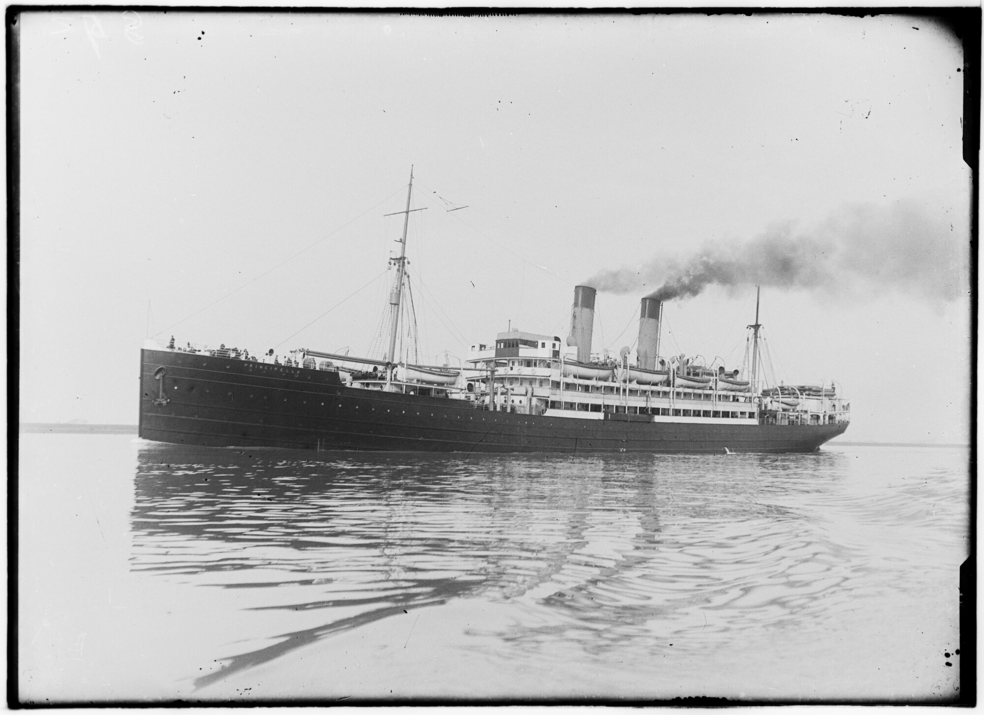 2018.1521; Glasnegatief van het passagiersschip Principello (Canadees, 1914); glasnegatief