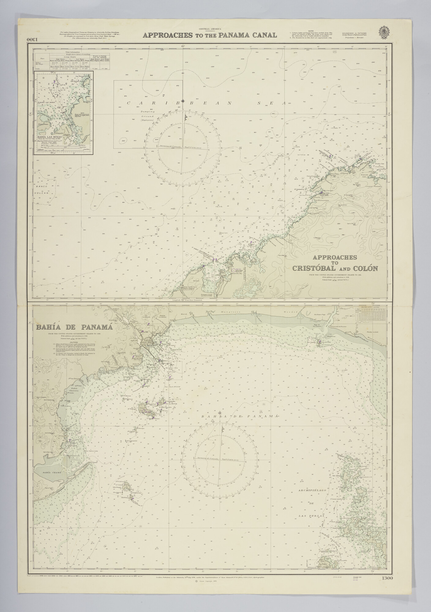 2019.1057-53; Central America, approaches to the Panama Canal; zeekaart