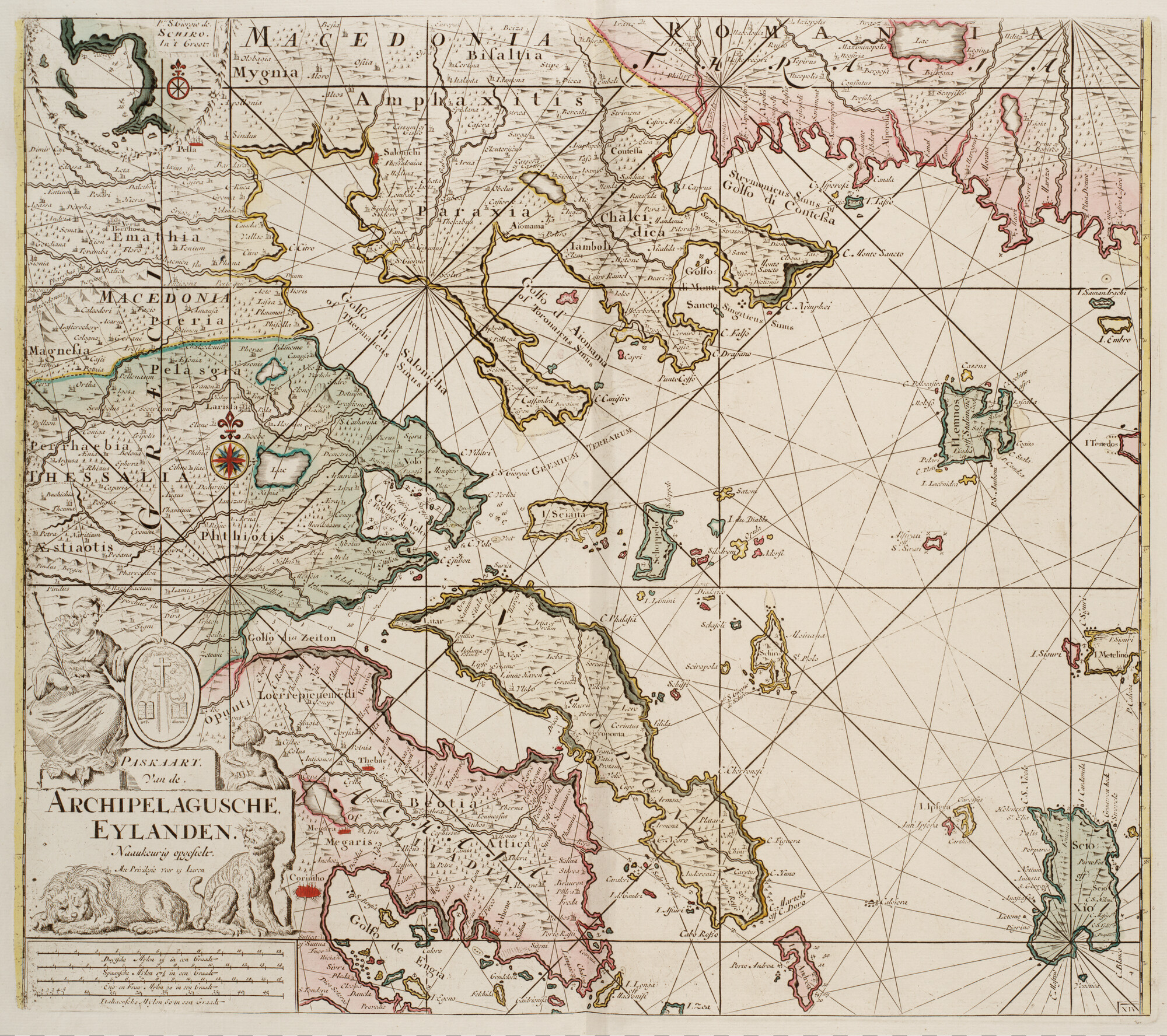 B.0032(109)3 [kaart 025]; Zeekaart van het westelijk deel van de Egeische Zee met een deel van de kust; zeekaart