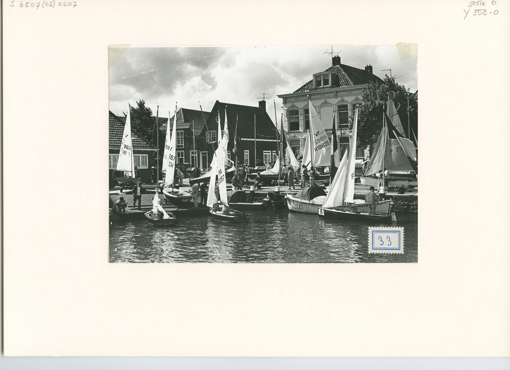 S.6507(02)0207.04; Zwart-wit foto van het Wereldkampioenschap Vaurien 1970 voor Medemblik; foto
