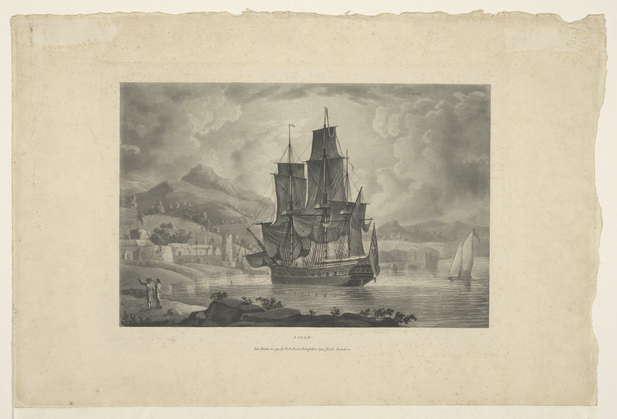A.1033(01); Engelse aquatint, getiteld 'Calm'; prent
