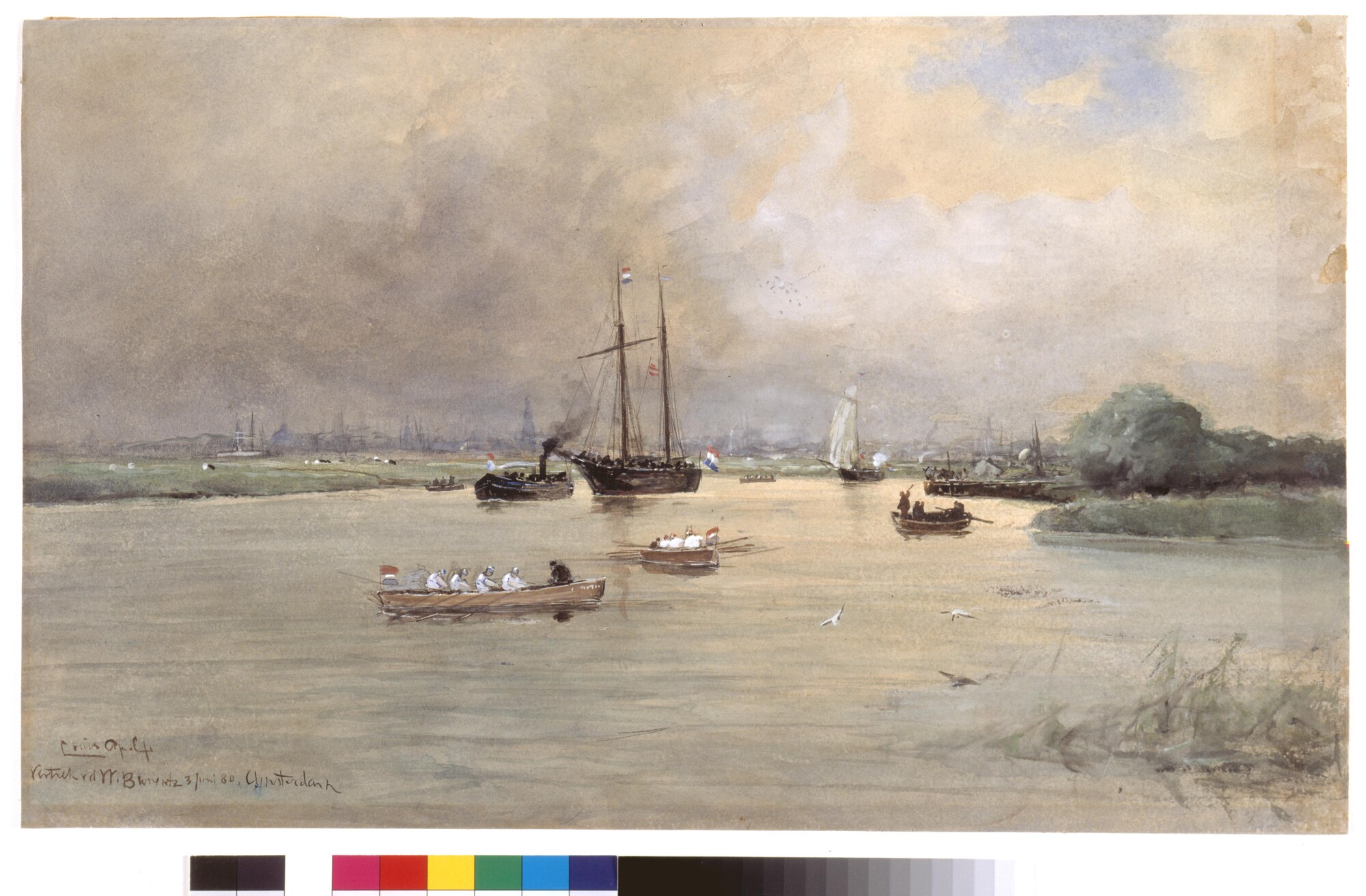 S.0394(01); Het vertrek van de 'Willem Barents' naar Nova Zembla,1880; tekening