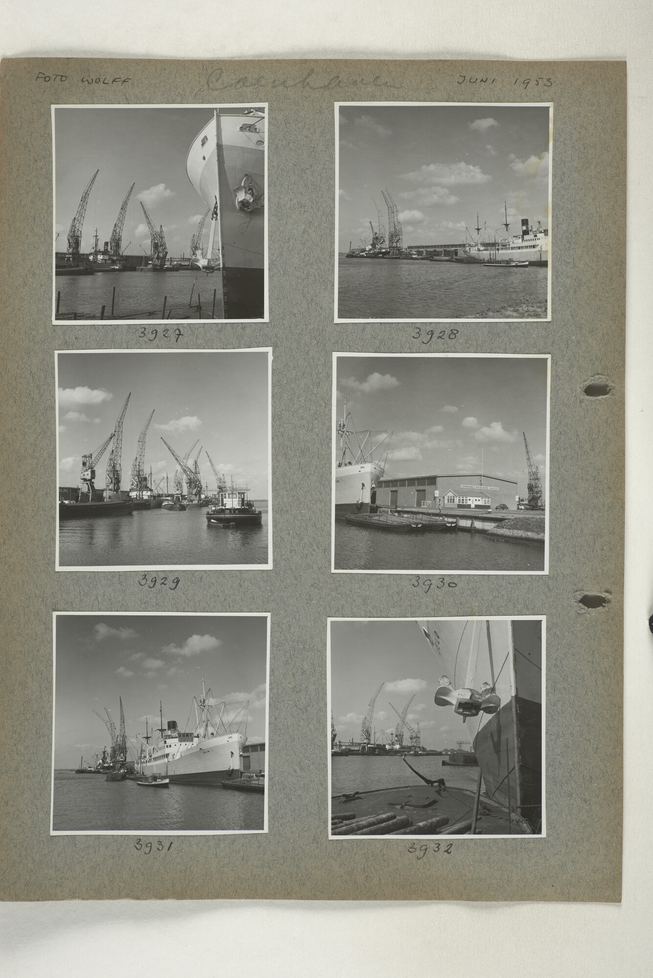 1998.2182; Omslag (voorheen ordner) met een grote hoeveelheid proef foto's van de haven en de stad van Amsterdam; omslag