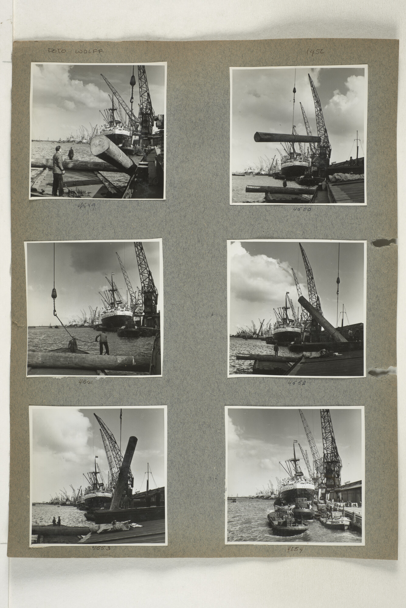 1998.2183; Omslag (voorheen ordner) met een grote hoeveelheid proef foto's van de haven en de stad van Amsterdam; omslag