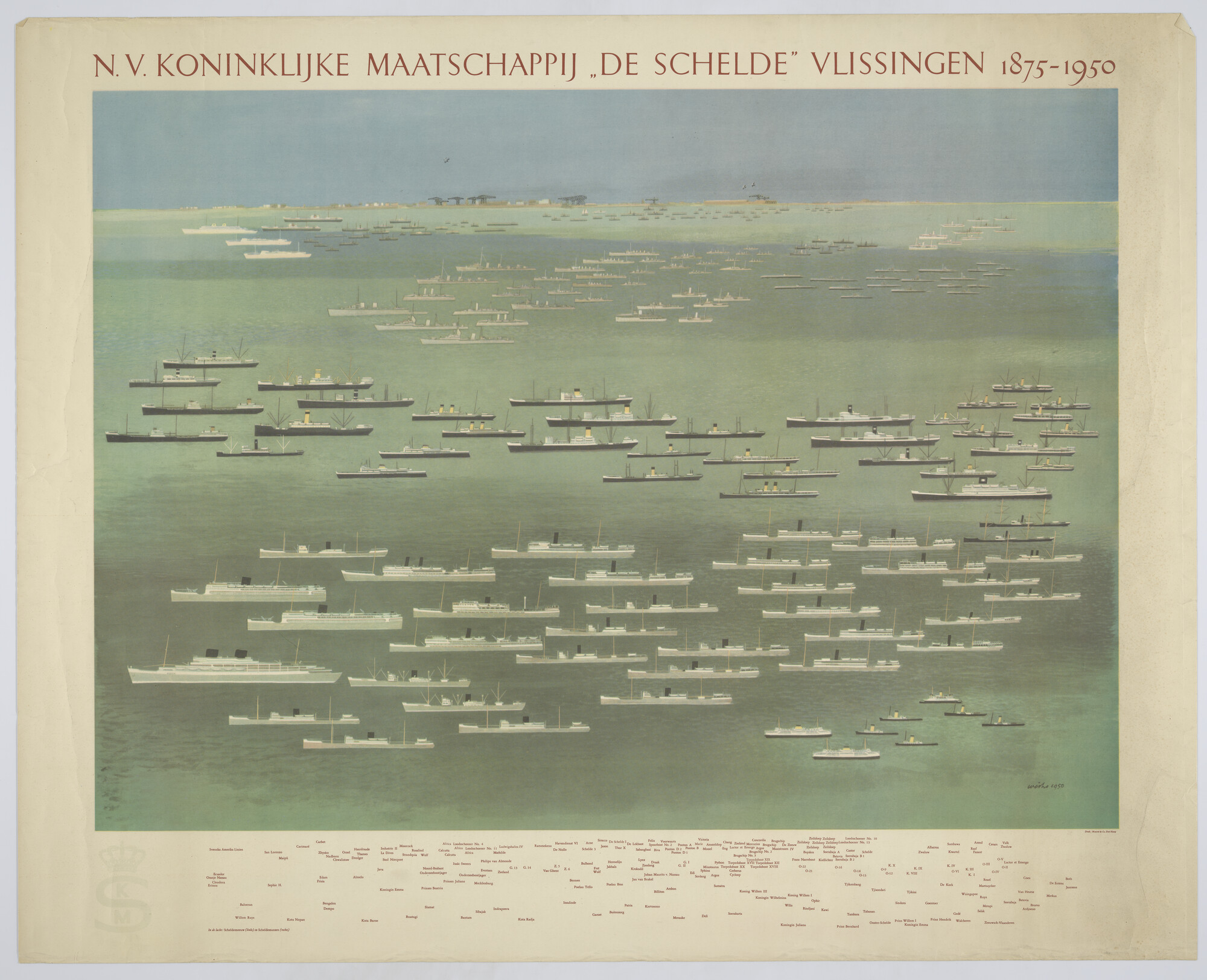 S.2608(2)b; Wandplaat van Mij. 'De Schelde'; affiche