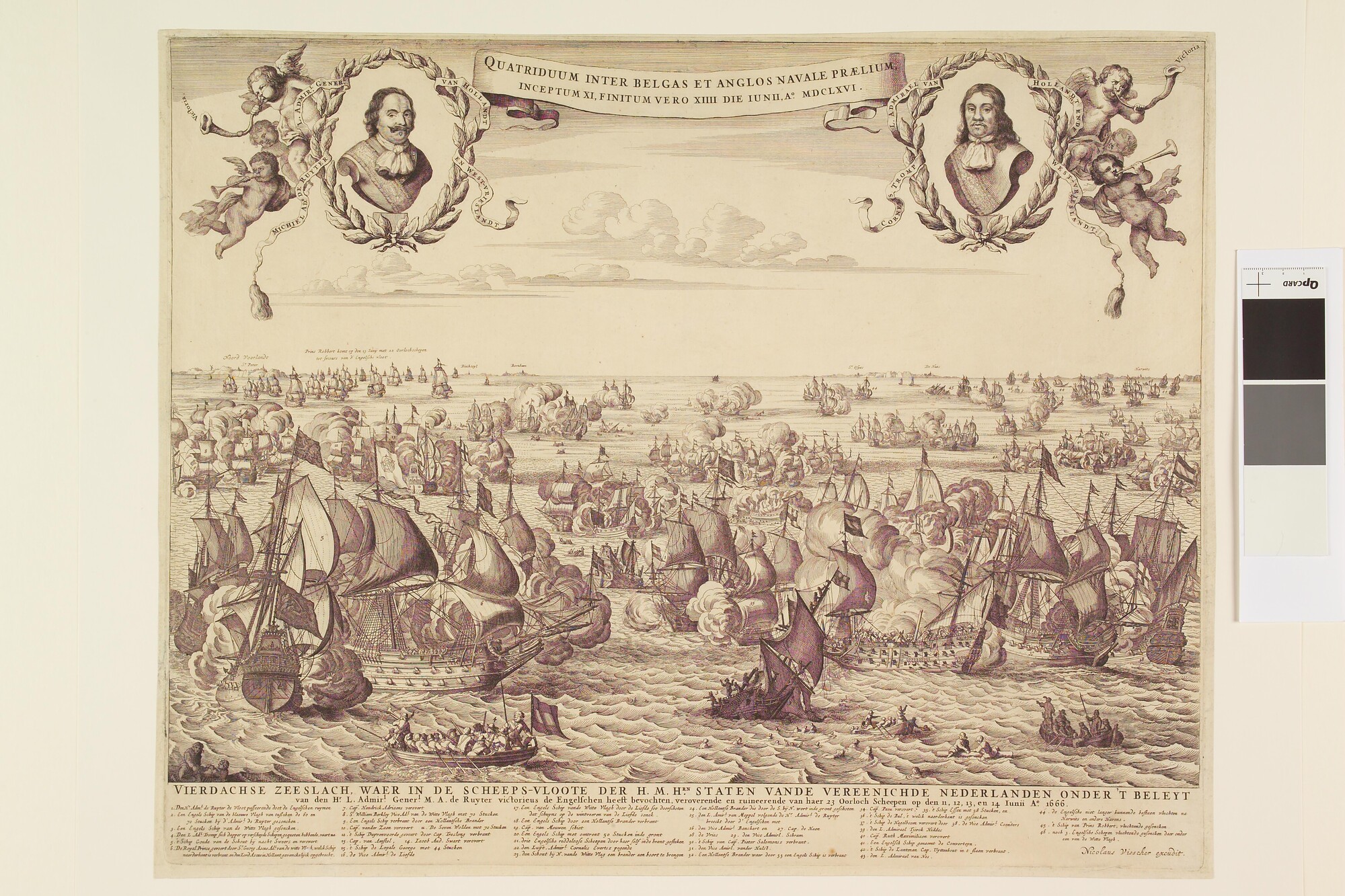 A.1082(02)a; De vierdaagse zeeslag, 1666; prent