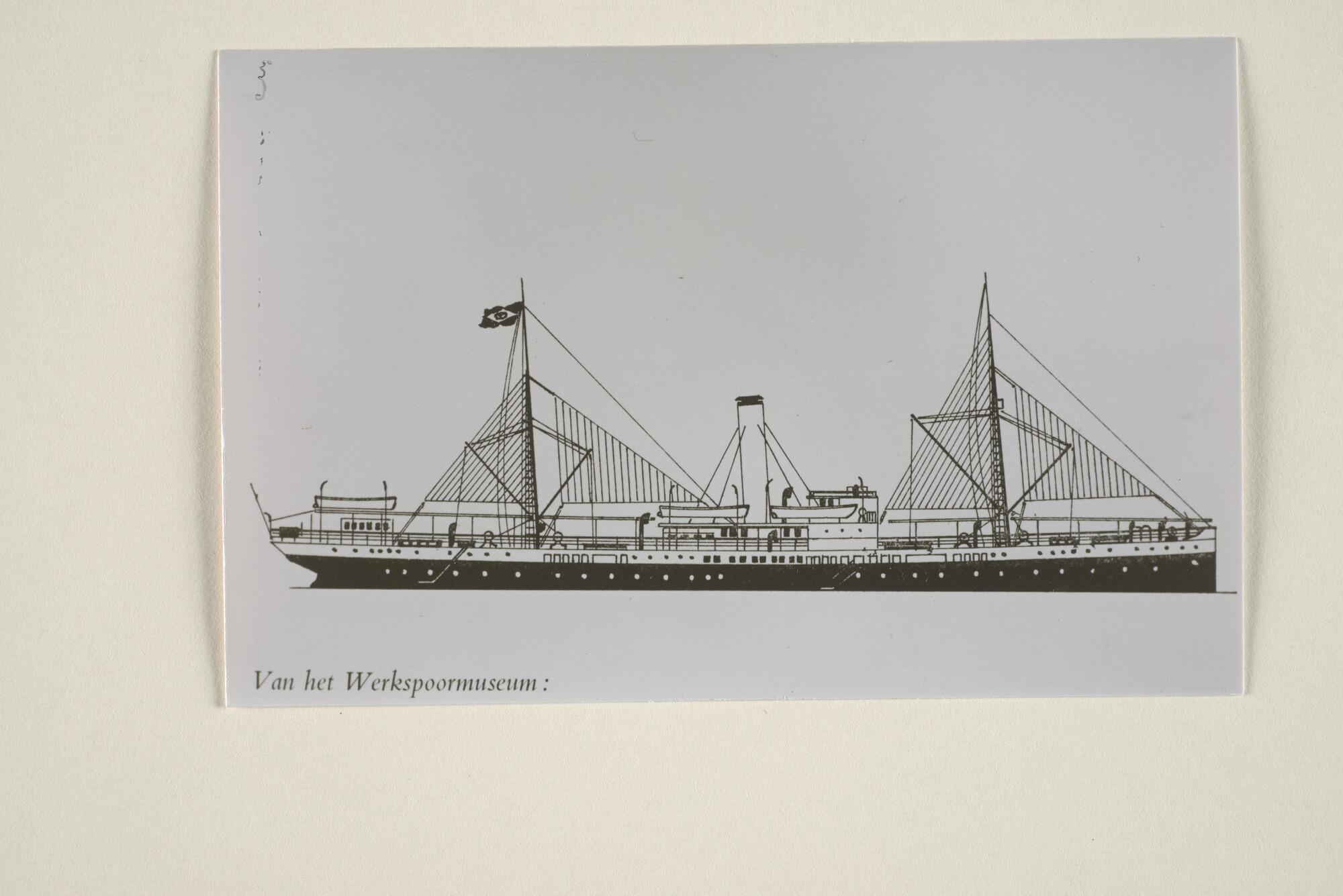 1994.1595; Illustratie uit een boek van een tekening van het ss. Pahud van de [...]; foto
