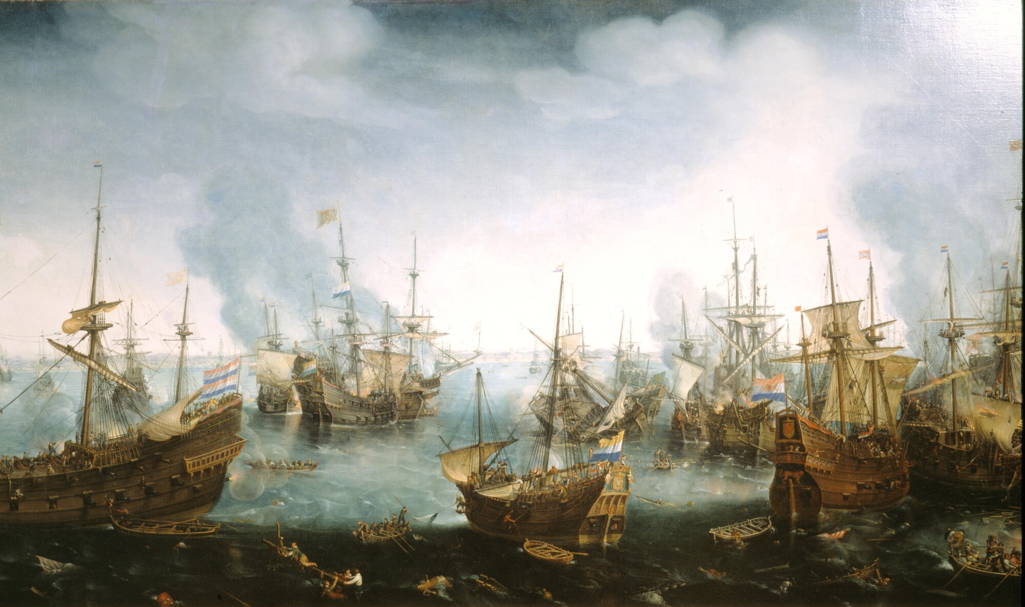 A.0724; De zeeslag bij Gibraltar, 25 april 1607; schilderij