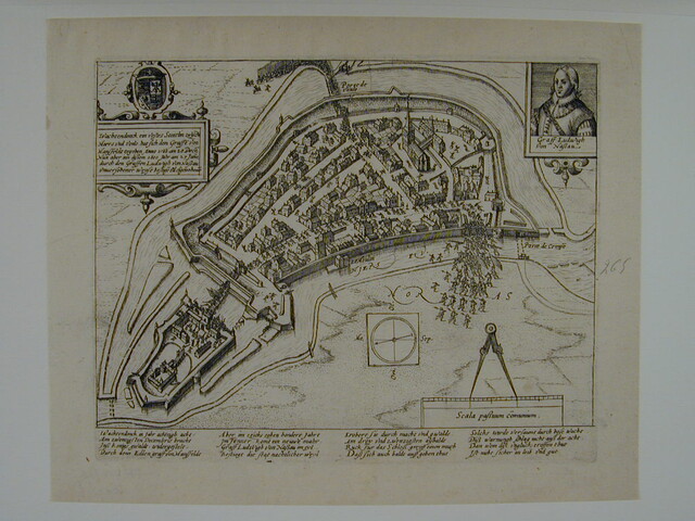 A.0145(027)330; Wachtendonk door Lodewijk van Nassau ingenomen, 23 januari 1600; prent