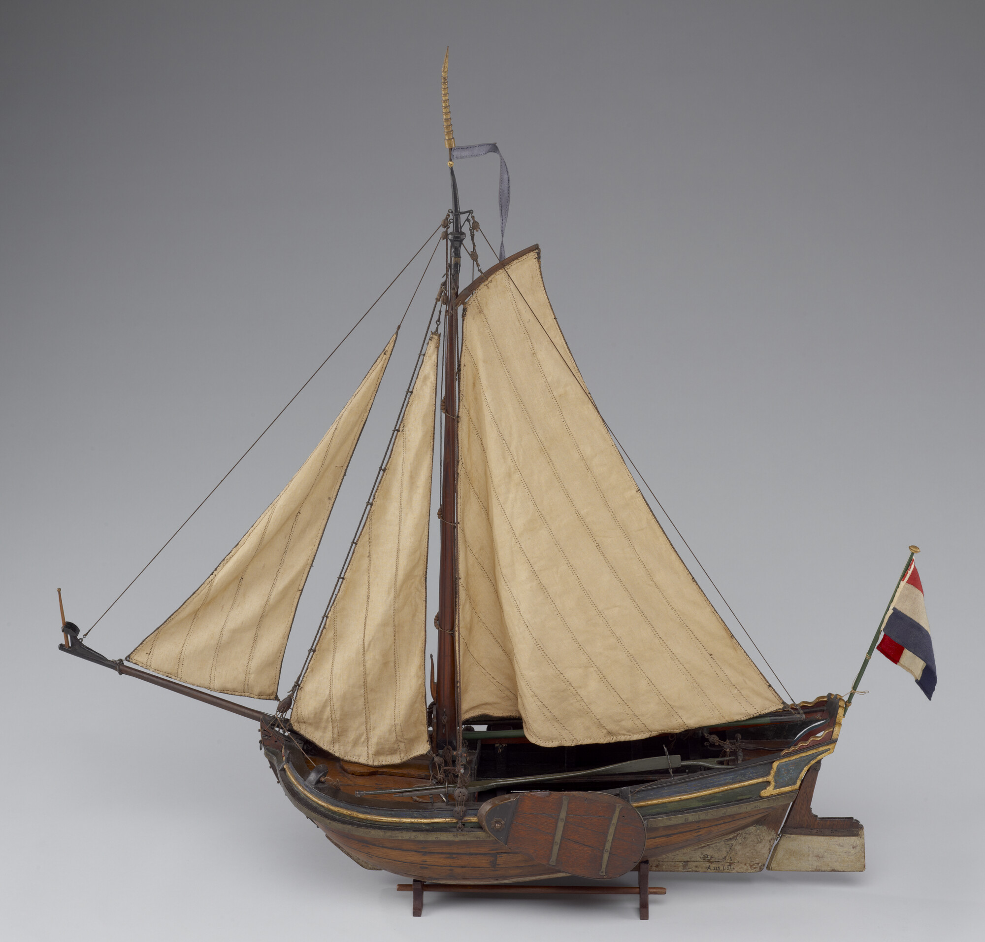 A.0115(12); Model van een hekjacht; scheepsmodel