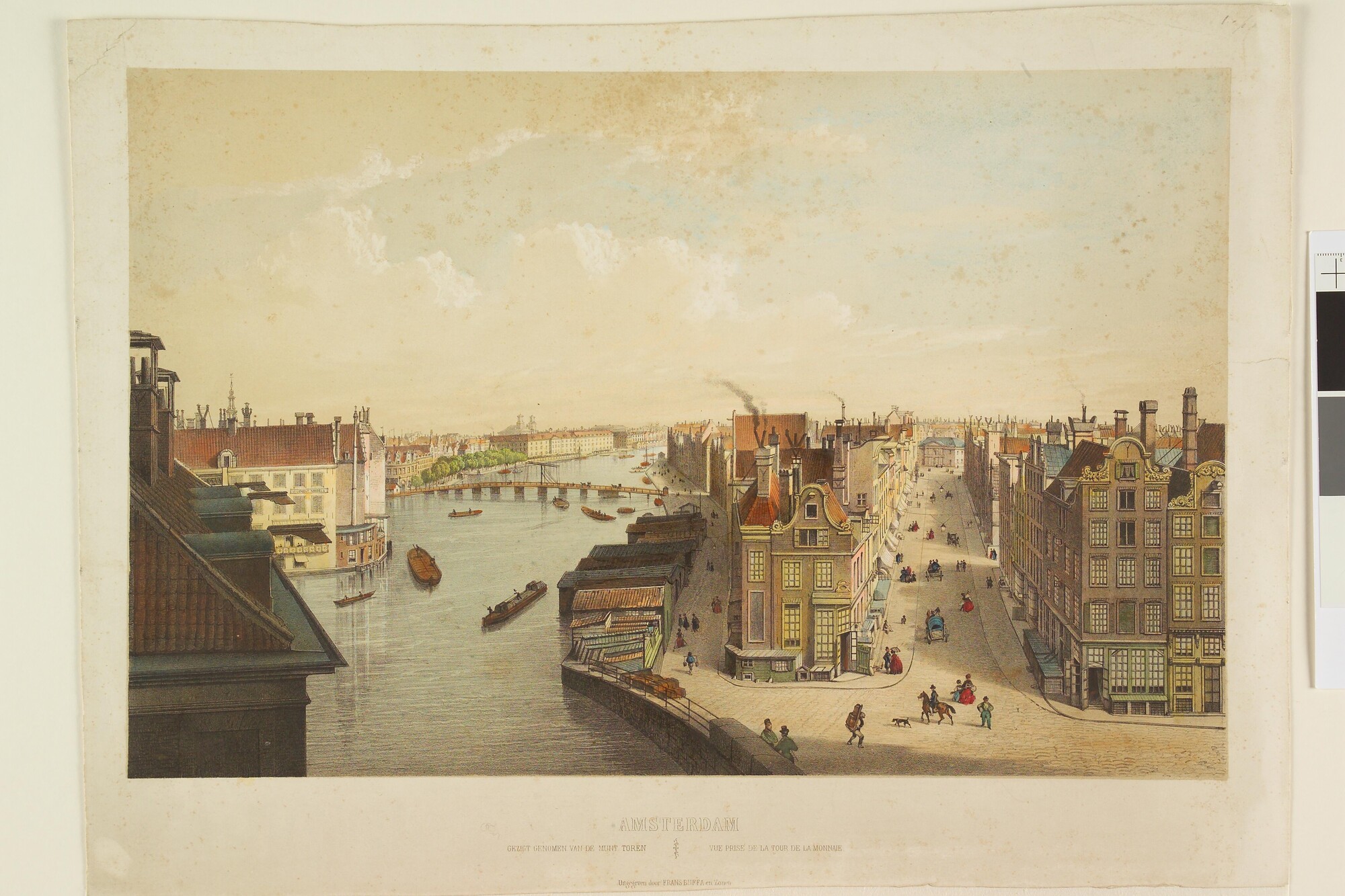 A.2921(03)c; Panorama van Amsterdam vanaf de Munttoren; prent