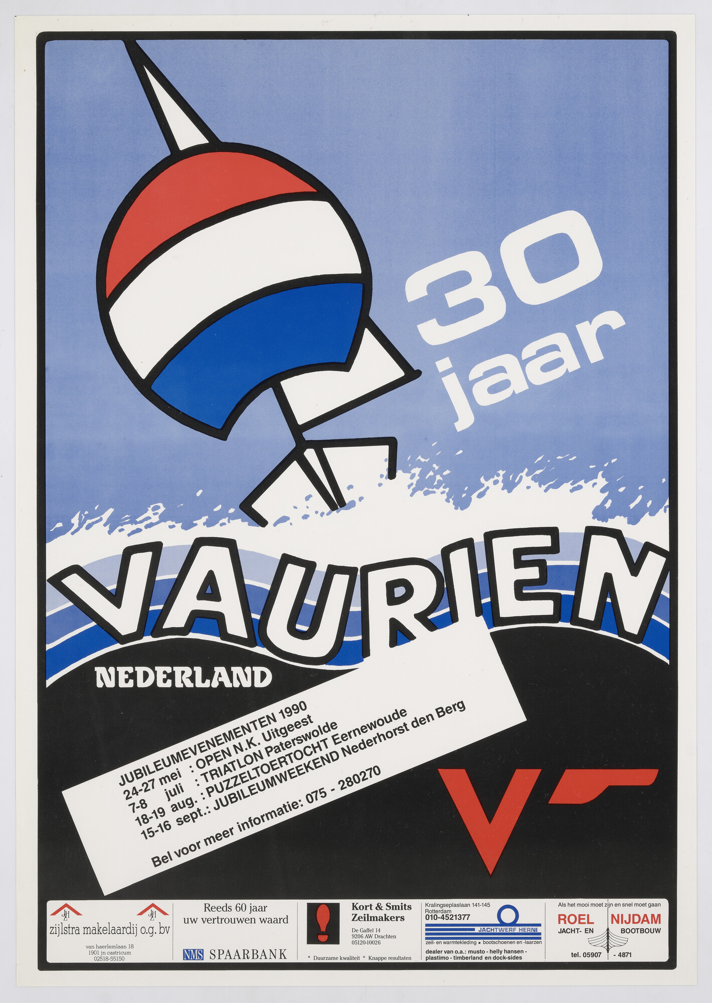 [vrl.nr. 20344]; Affiche van de Vaurien-klasseorganisatie, 1990; affiche