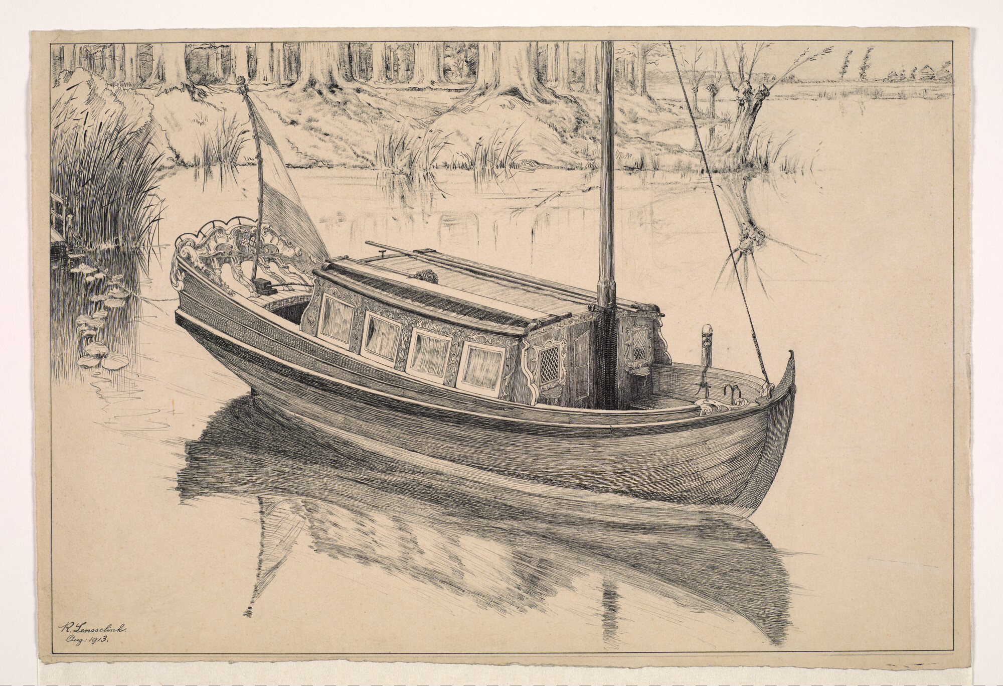 S.2931(05); Tekening van een trekjacht; tekening