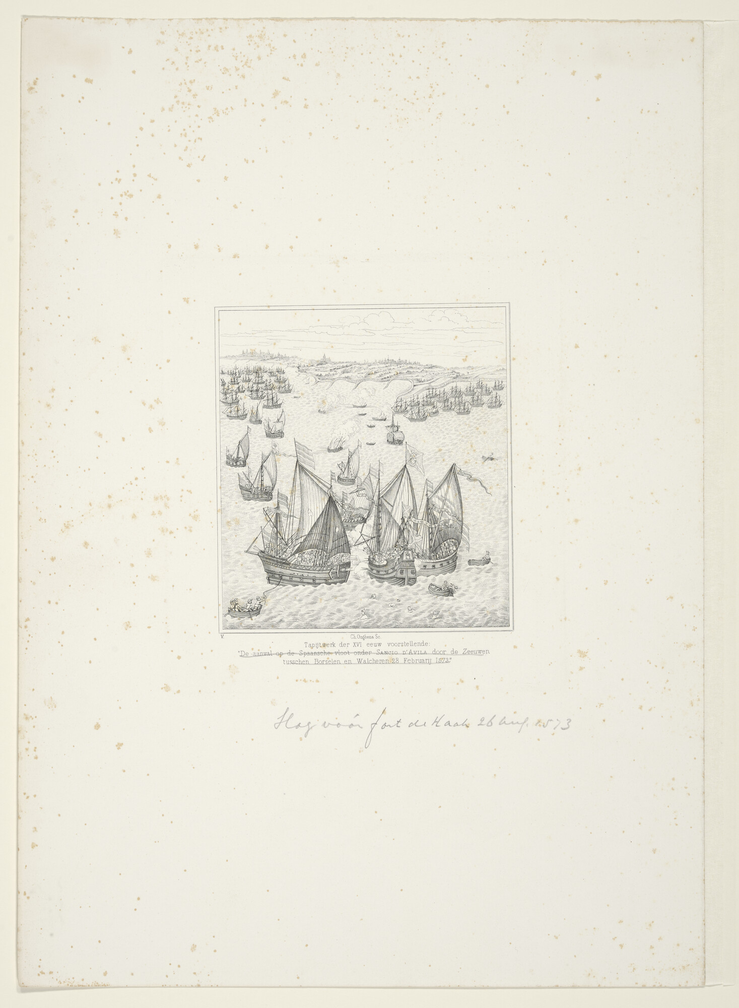 S.0280(01)4; Slag voor fort de Haak, 26 augustus 1573; prent