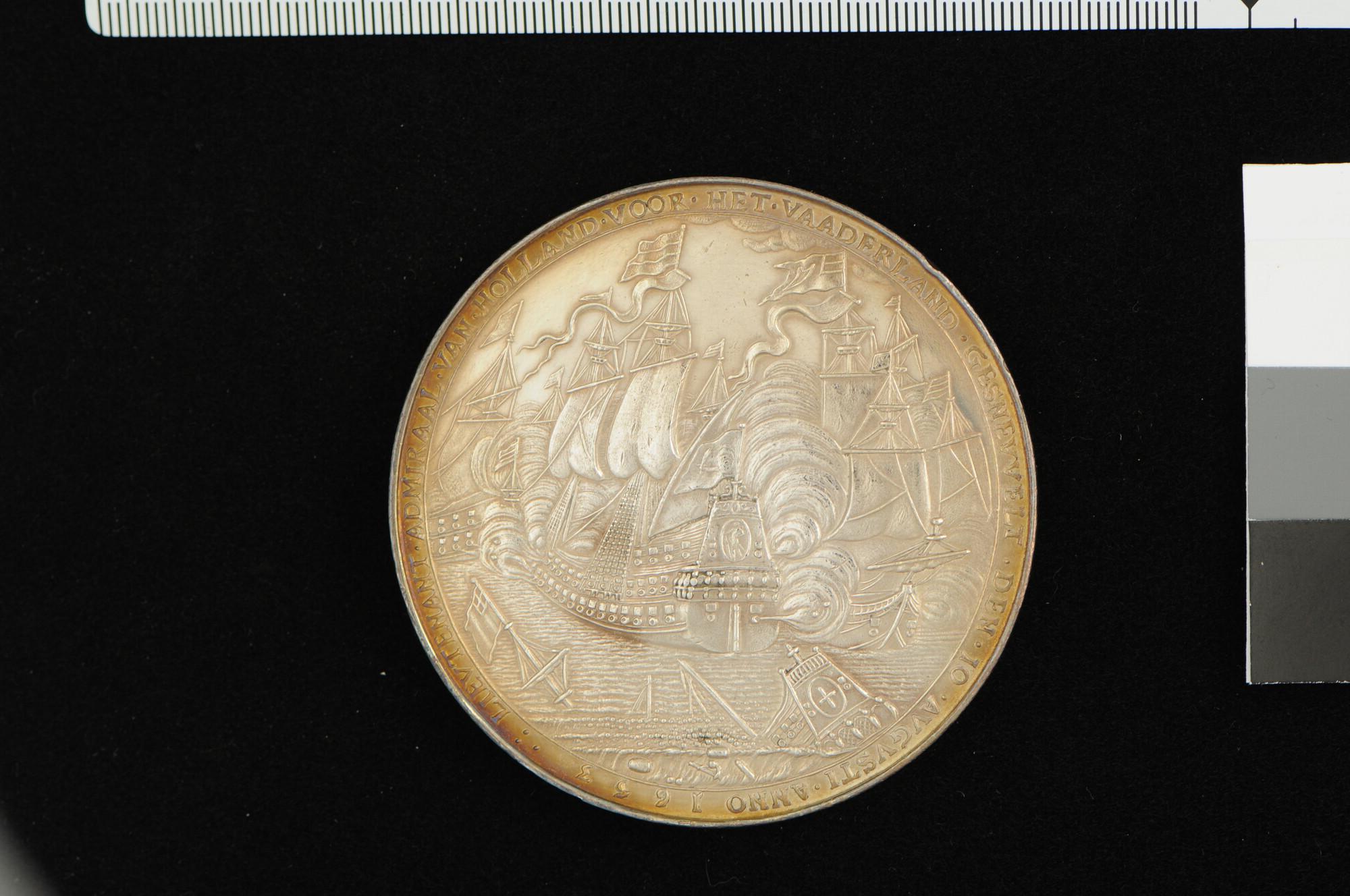 S.0786(02)1; Penning op het sneuvelen van Maarten Harpertsz. Tromp, 1653; penning