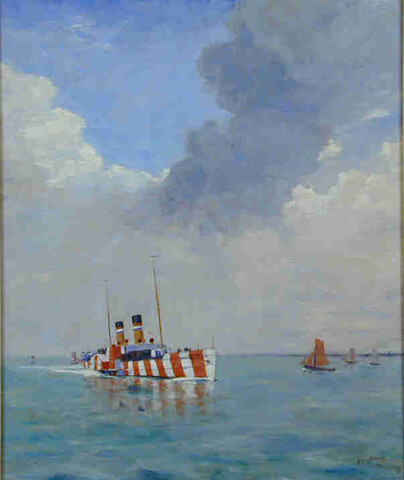 S.4642(03); Het raderstoomschip Zeeland; schilderij