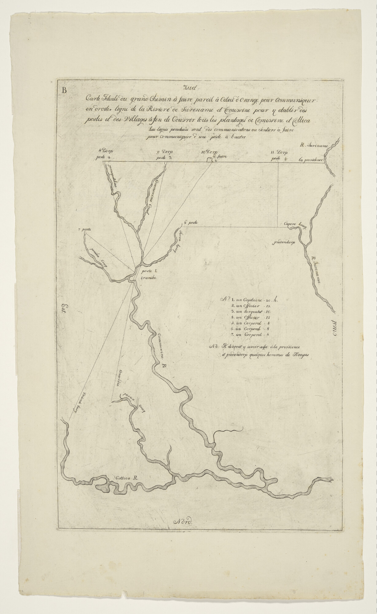 A.0145(211)148; Kaart B van een gedeelte van Suriname; rivierkaart