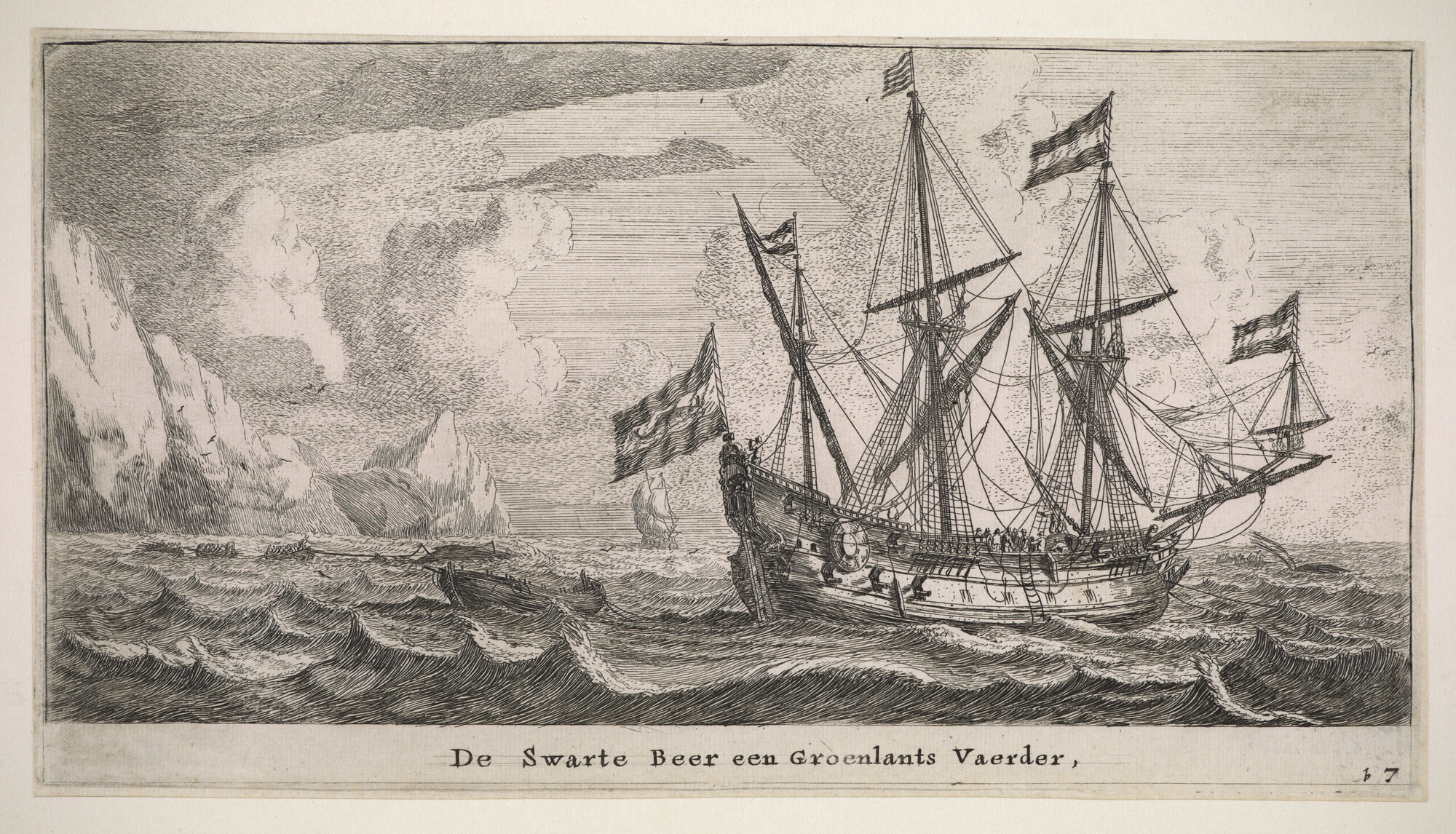 A.0149(0282); De Groenlandvaarder Zwarte Beer; prent