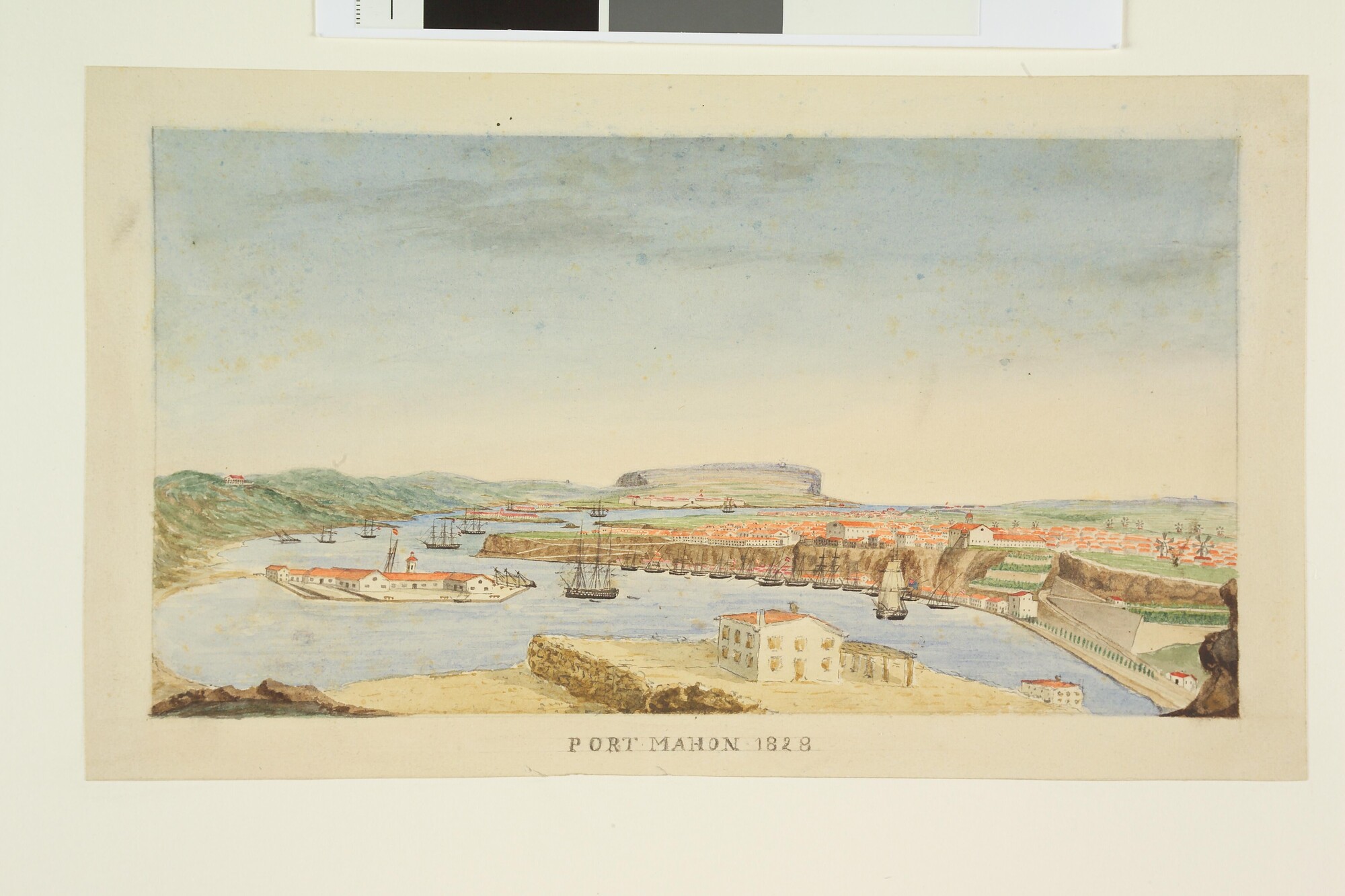 A.1361(22) [nr 0003]; De haven van Port Mahon; tekening