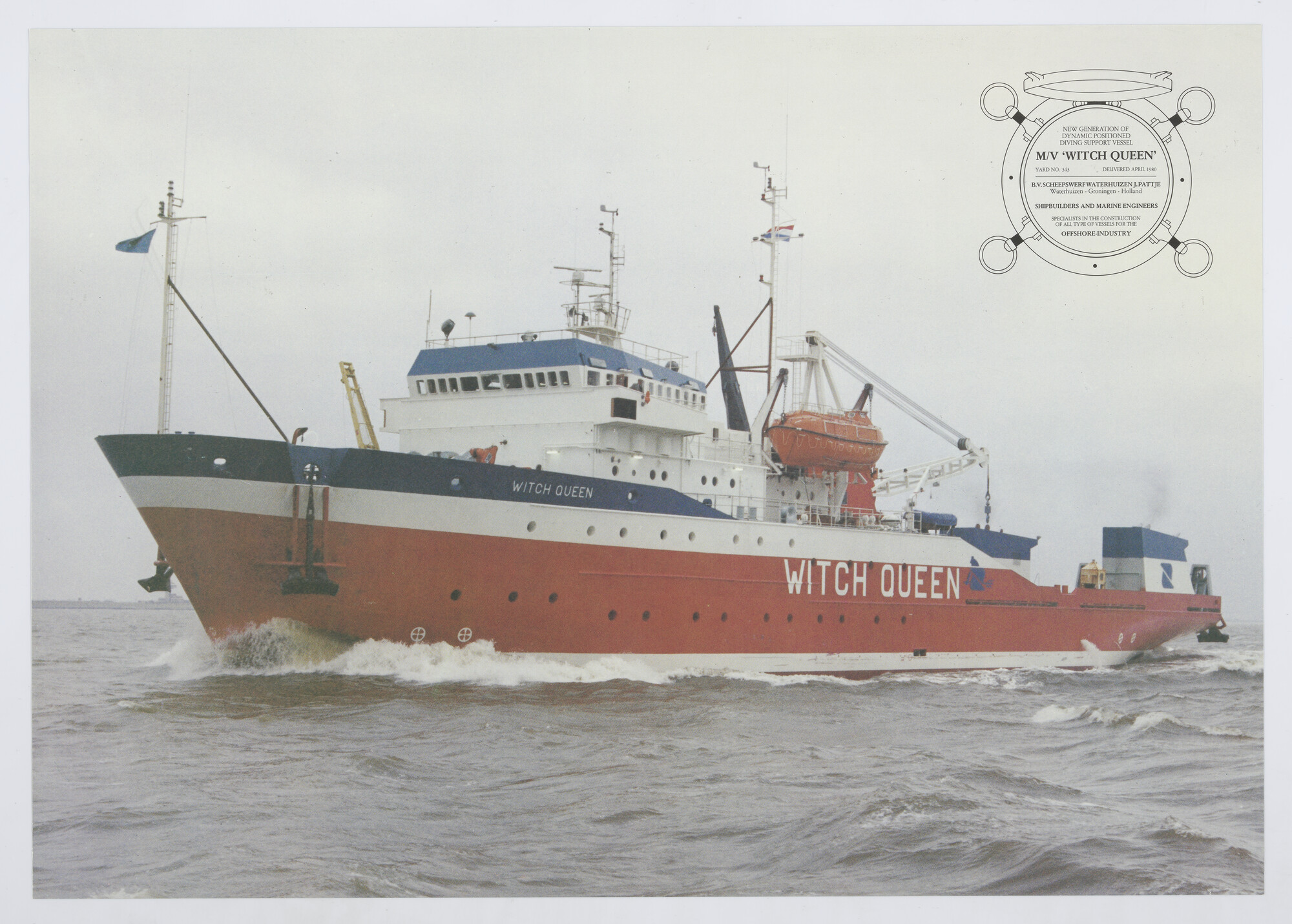 1994.5181; Het Britse duikvaartuig ms. Witch Queen van Scan-Dive te Aberdeen/ Stavanger (Spiteri Ltd [...]; affiche