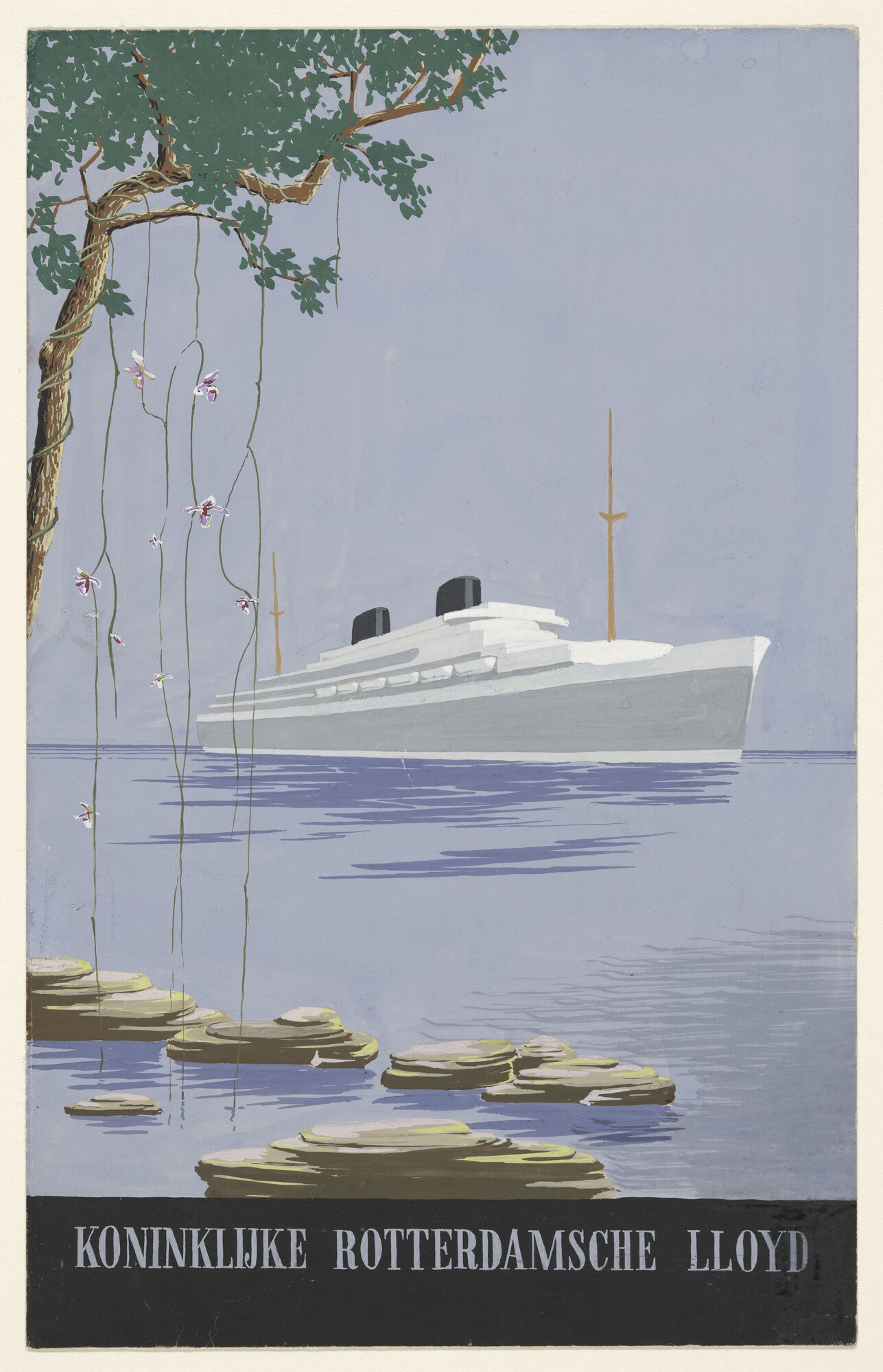 S.4294(01); Ontwerp voor een affiche van de Koninklijke Rotterdamsche Lloyd; tekening