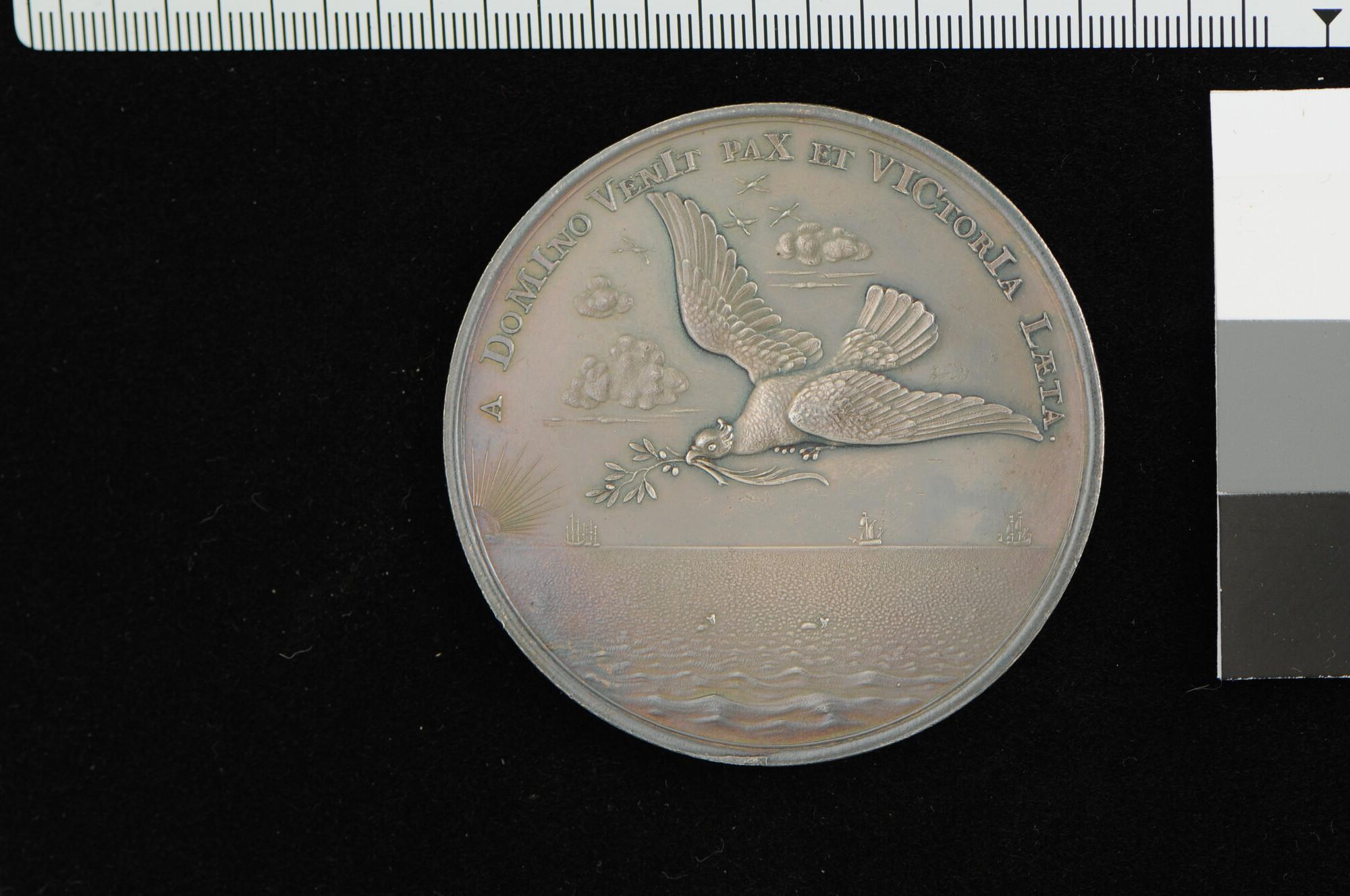 A.0390(01); Penning op het sluiten van de Vrede van Westminster, 1674; penning