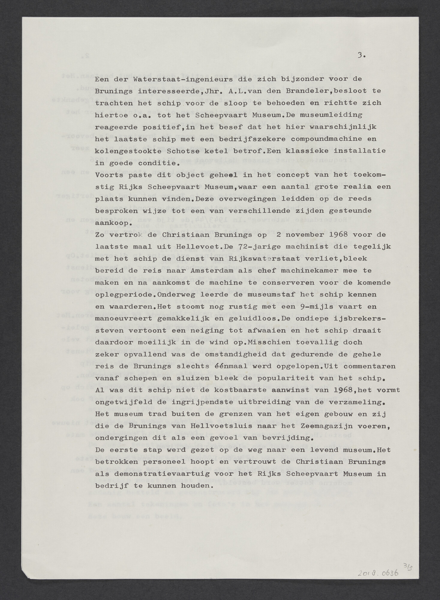 2018.0636; Handleiding voor het bouwen van een papieren model van ss. Christaan Brunings; bouwplaat