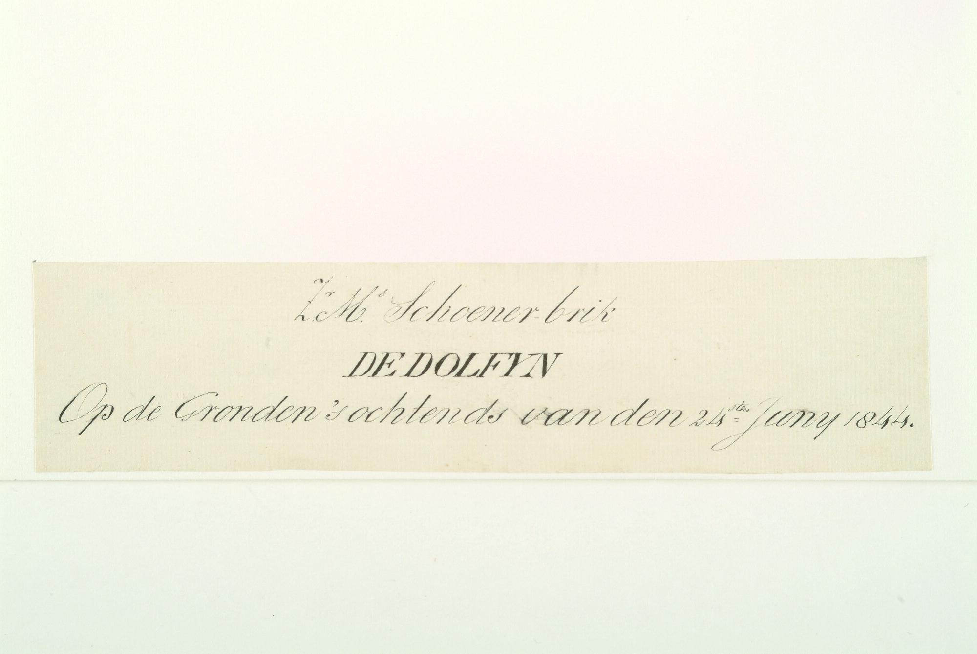 A.0501(03); De schoenerbrik Zr.Ms. 'De Dolfijn'; tekening