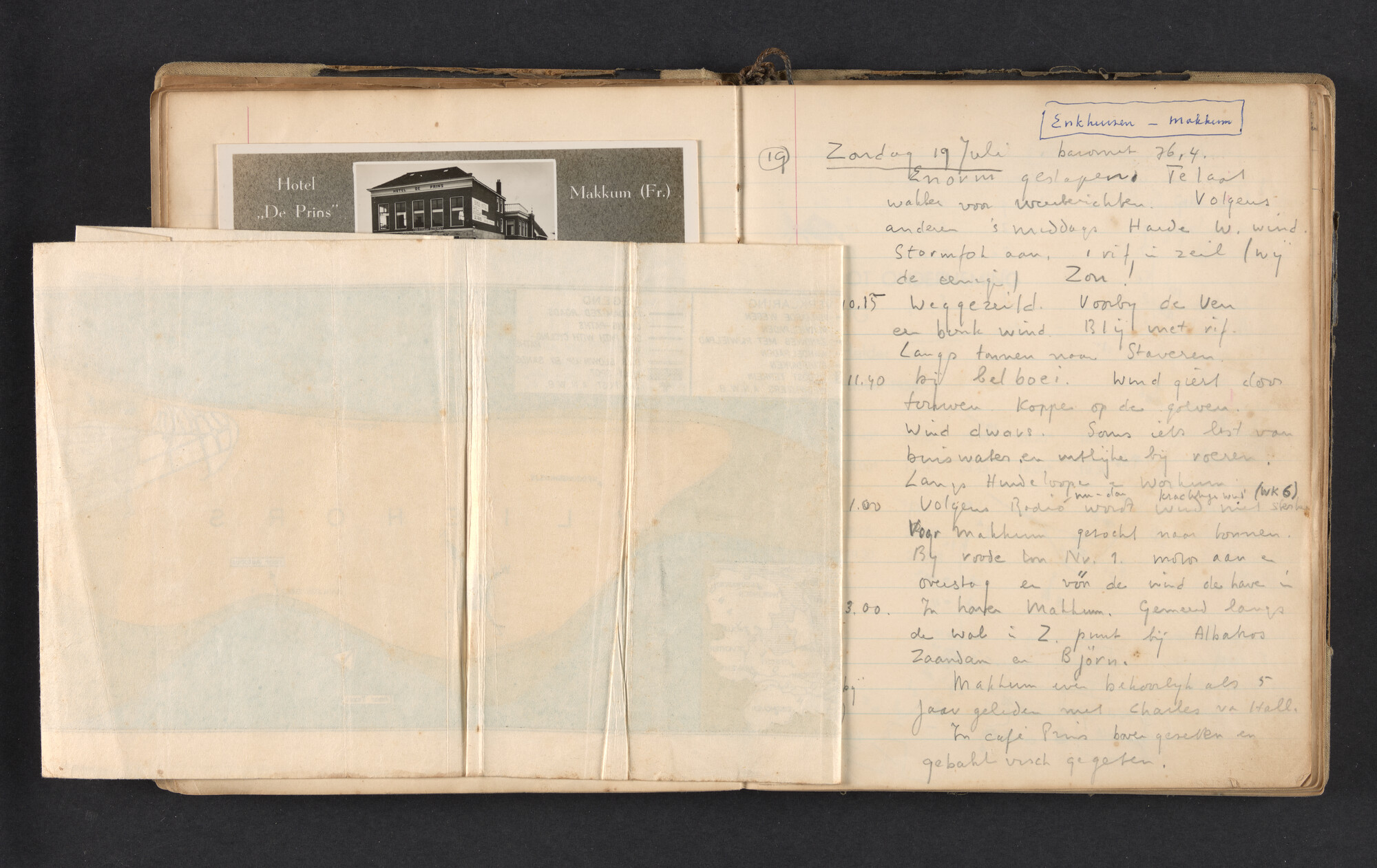 2017.0791; Logboek c.q. fotoalbum van reizen met zeeschouw Grutto in Nederland, 1952-1954; logboek