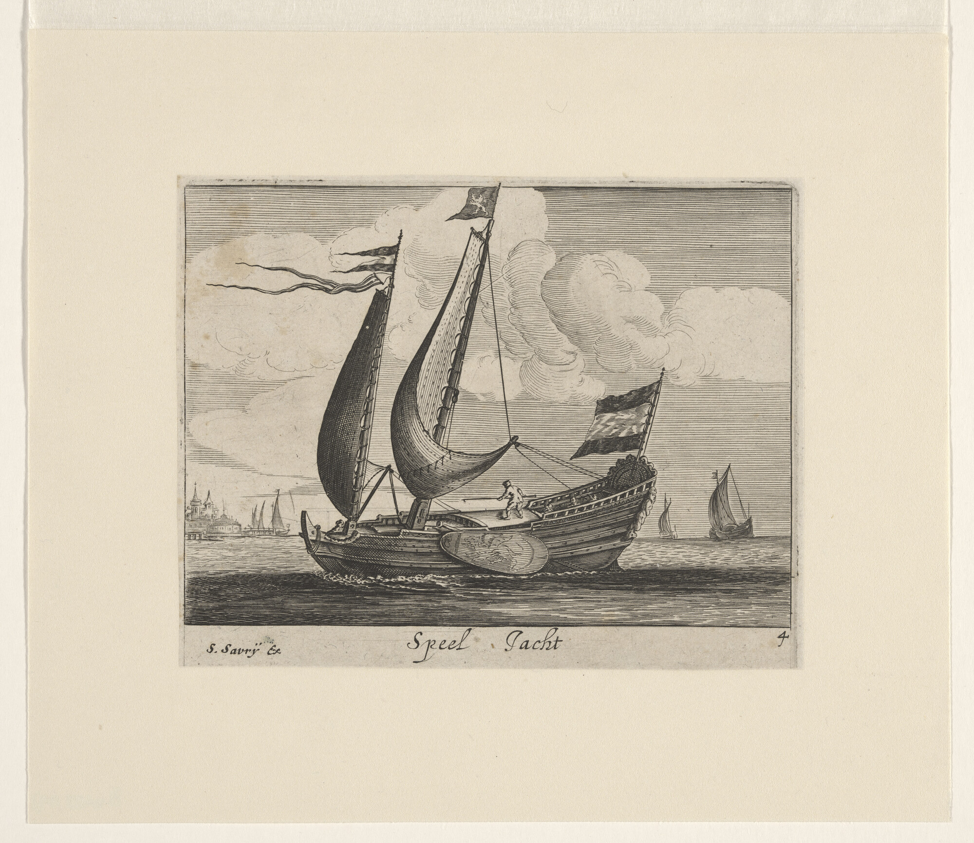 A.4422(04); Een speeljacht; prent