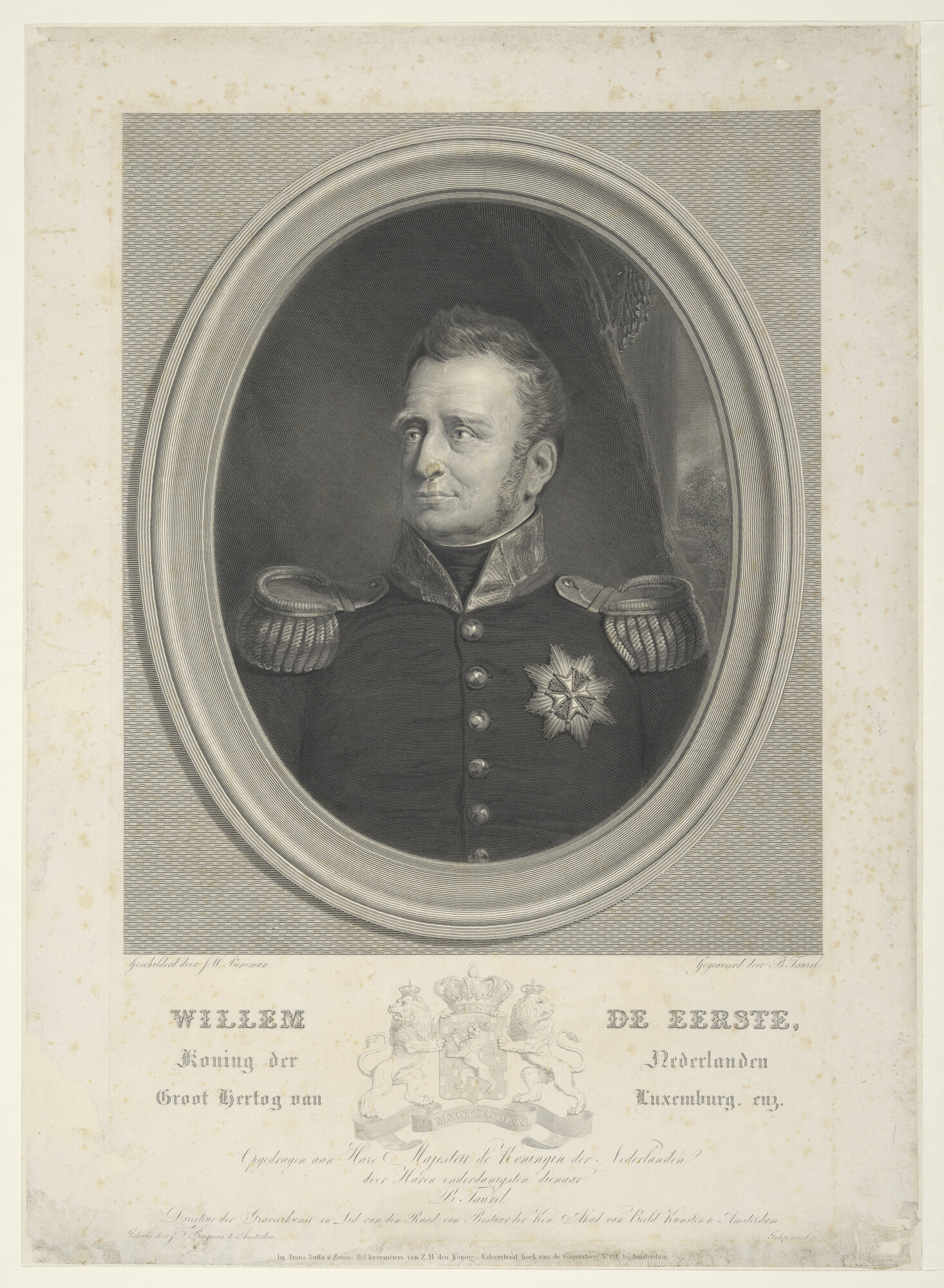 B.0190(02)d; Portret van Willem I, Koning der Nederlanden; prent