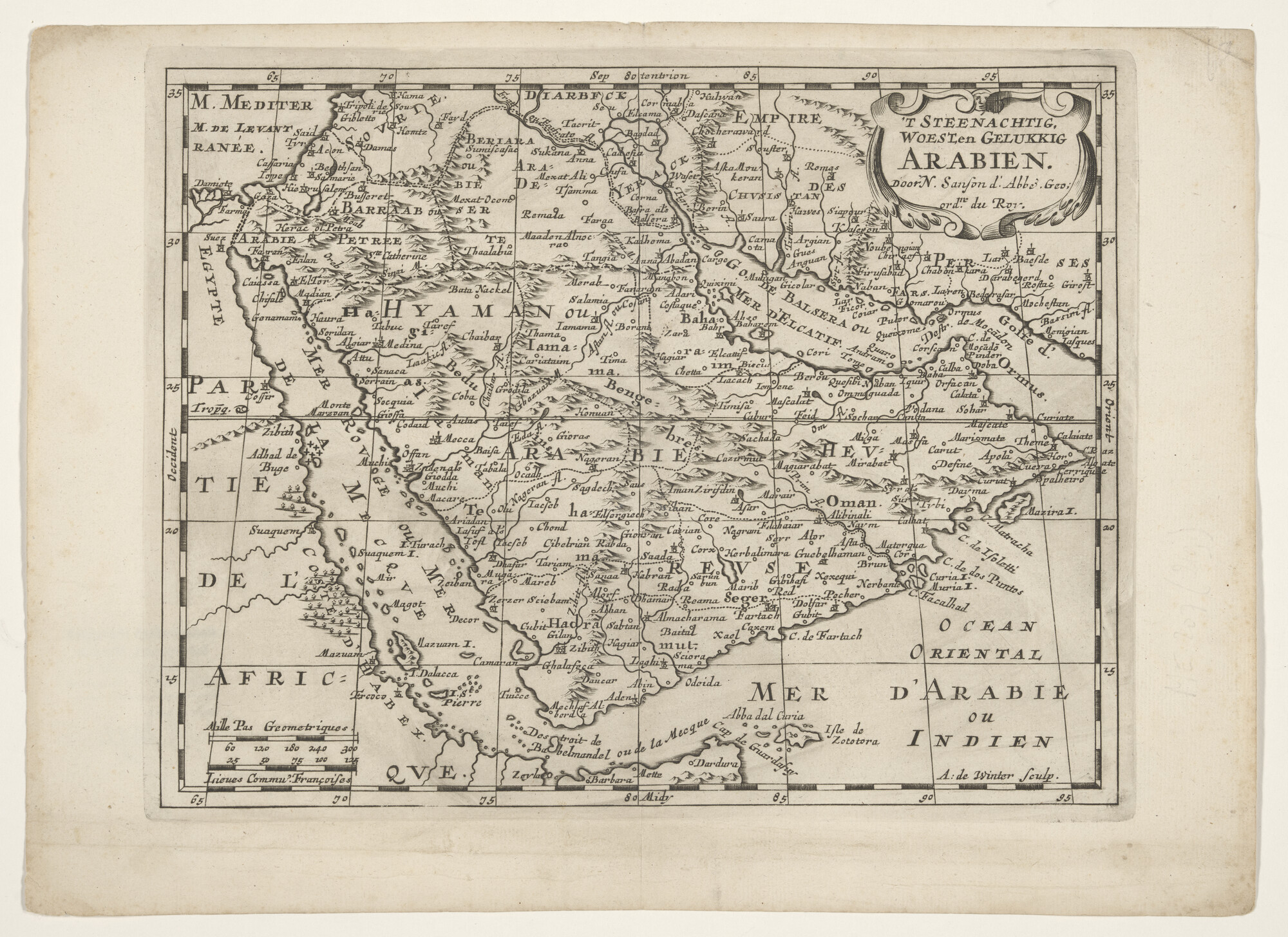 A.4692(01)07; Kaart van Arabië door Nicolas Sanson (1600 - 1667); landkaart