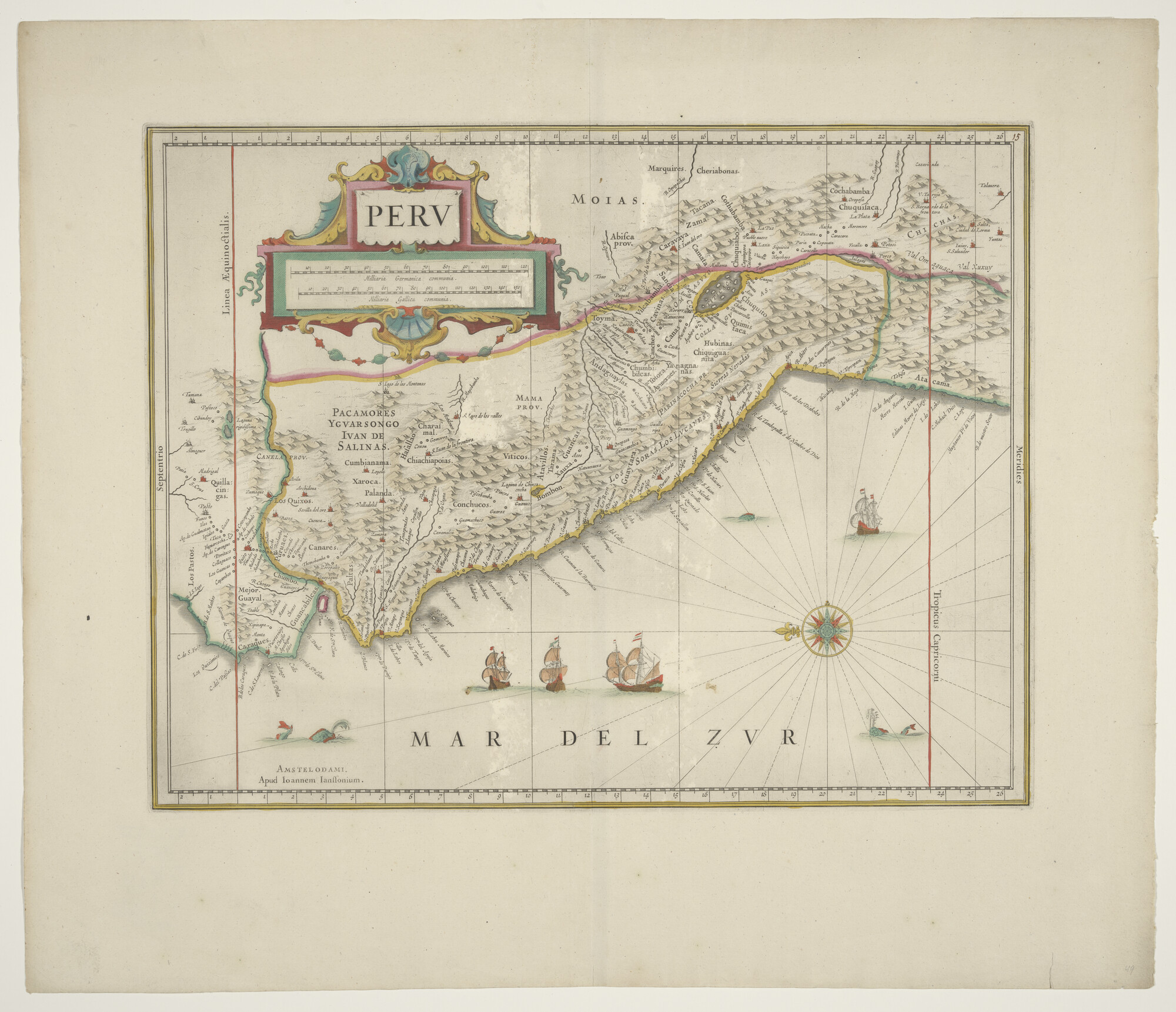 A.3845(01)096; Met de hand gekleurde zeekaart van Sumatra door uitgegeven door Gerard Valk (ca 1650 - 1726) & Pieter Schenk (1645 - 1715); zeekaart