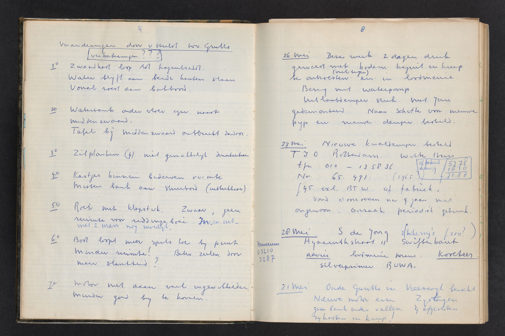 2017.0802; Logboek c.q. fotoalbum van reizen met zeeschouw Grutto (II) in Nederland, Duitsland en Denemarken, 1973-1974; logboek