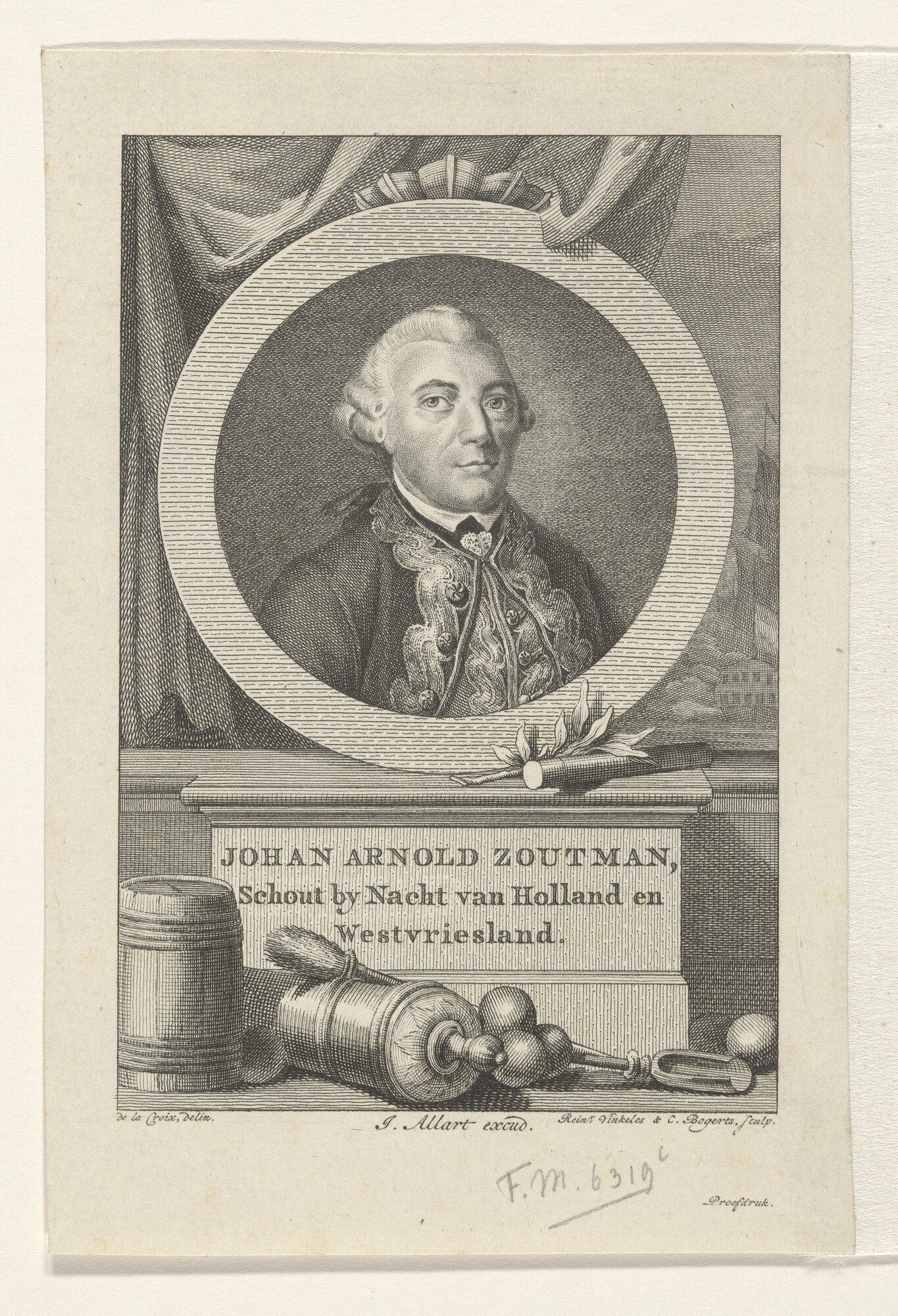 A.0145(179) [nr 0069]; Portret van Johan Arnold Zoutman; prent
