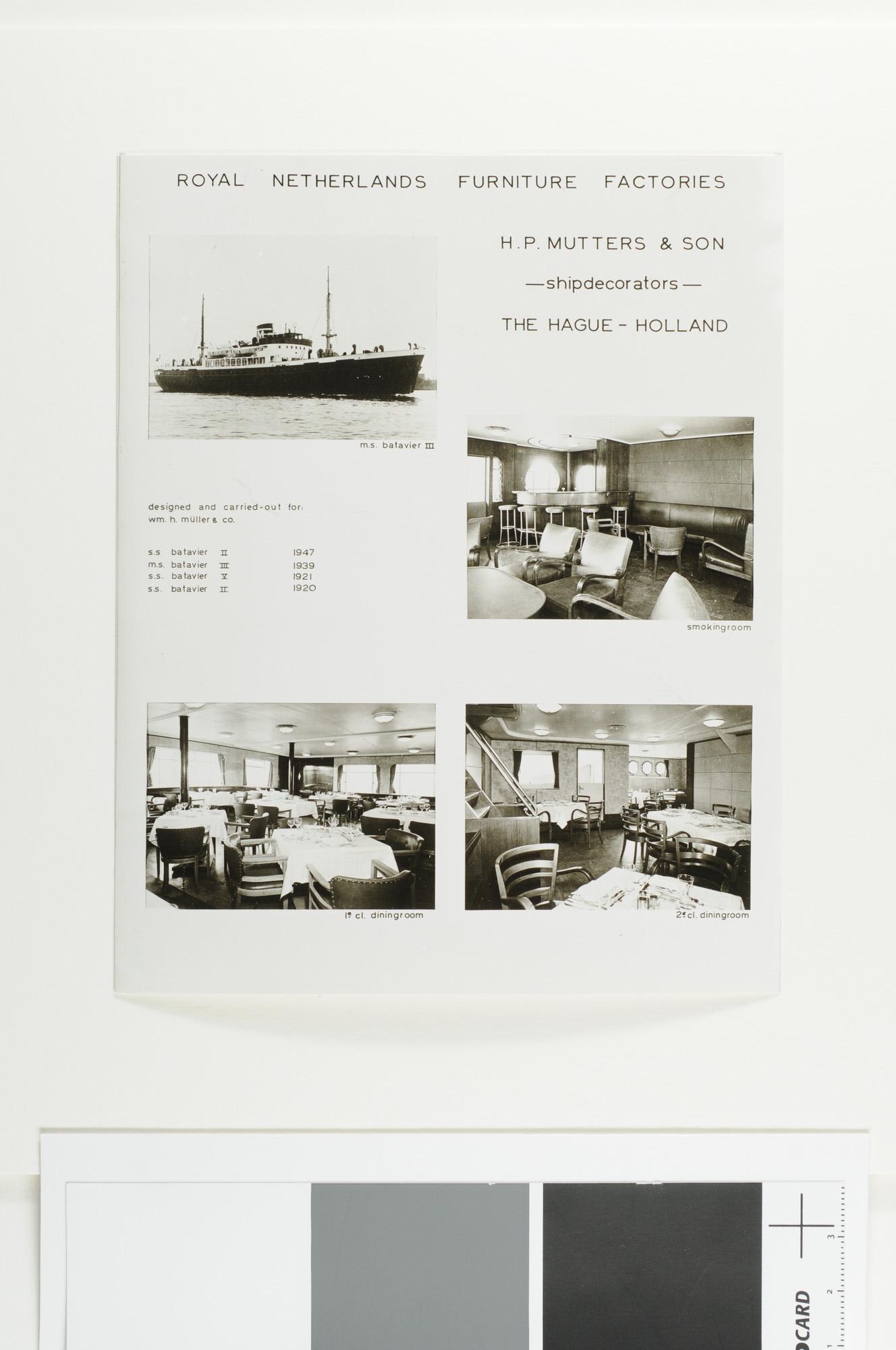 A.5023(05); Reproductiefoto van het passagiersschip ms. 'Batavier III' van Wm; foto