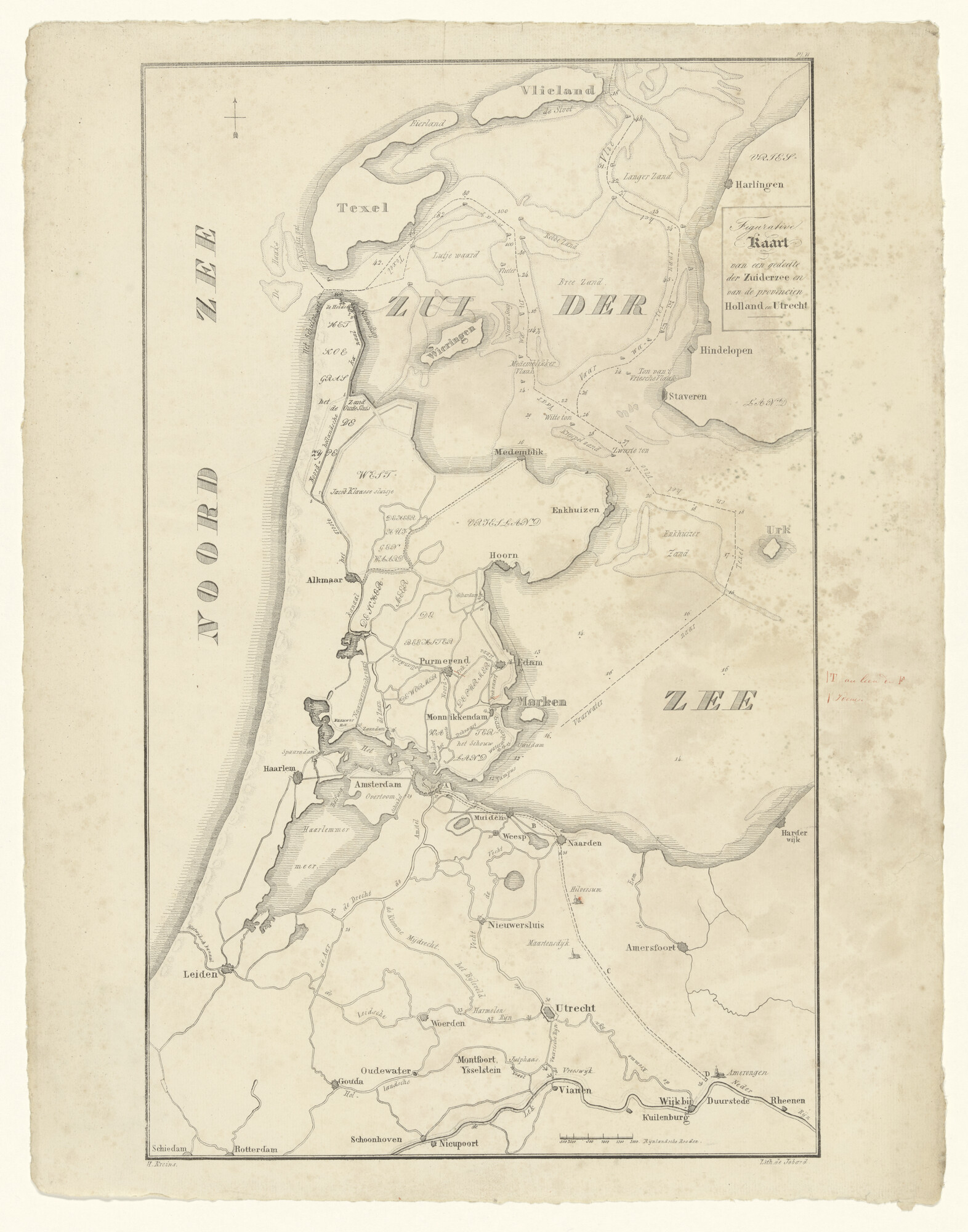 S.3380(11); Kaart van een gedeelte van de Zuiderzee; zeekaart