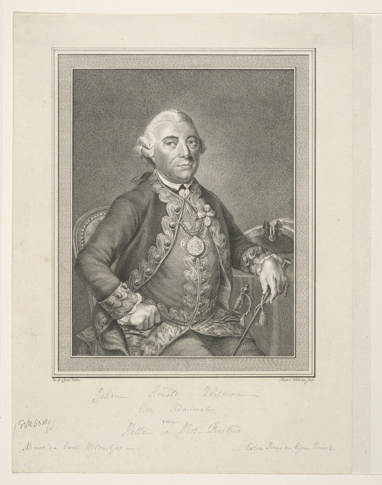 A.2209(01)1; Portret van Johan Arnold Zoutman; prent