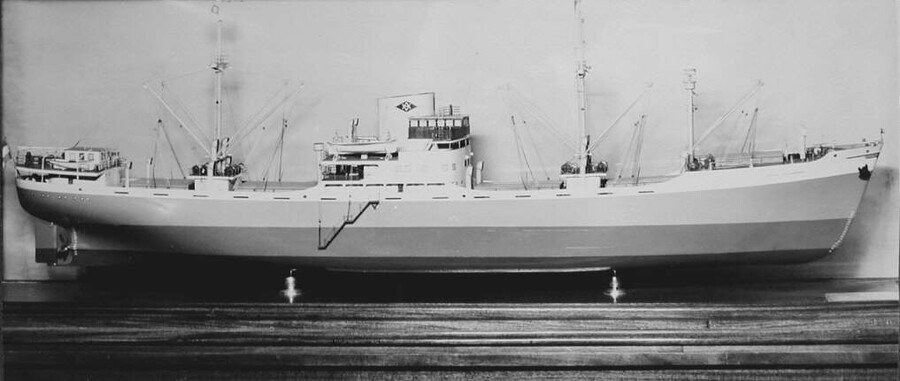 S.4146; Model van het motorvrachtschip Prins Alexander; scheepsmodel