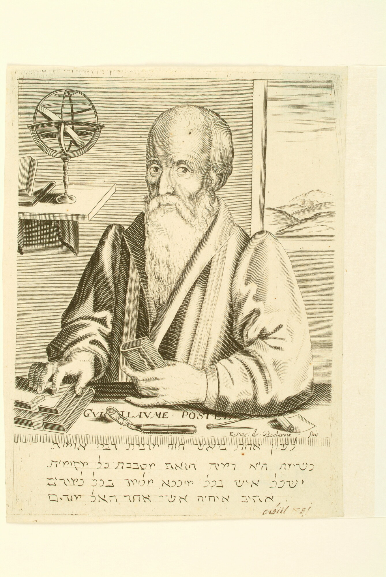 A.0075(147); Portret van Wilhelm Postel; prent
