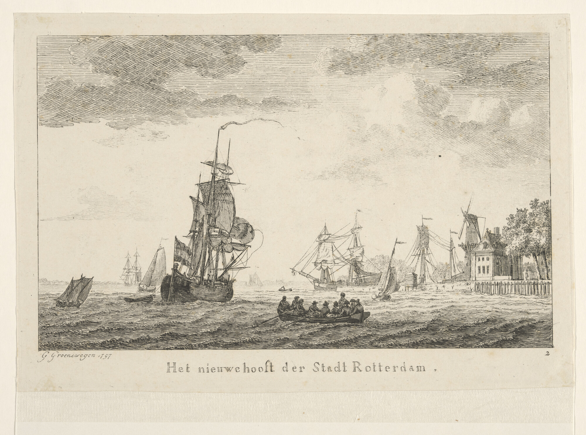 A.2855(07)02; Prent van het Nieuwe Hoofd te Rotterdam; prent