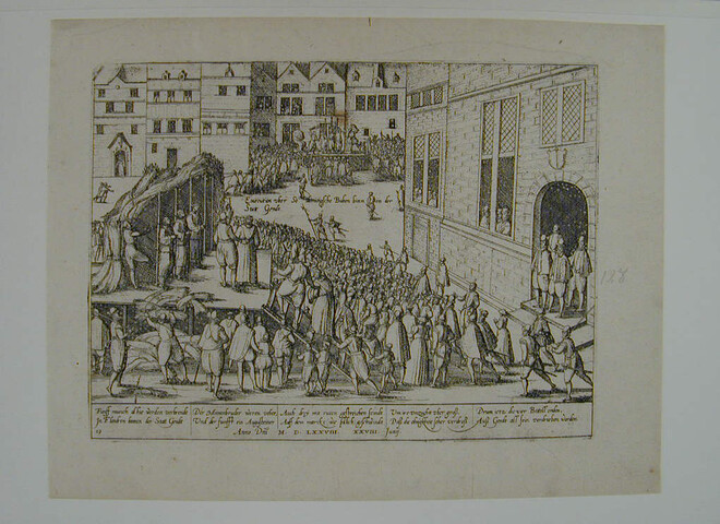 A.0145(027)185; Sodomitische monniken te Gent verbrand, 26 juli 1578; prent