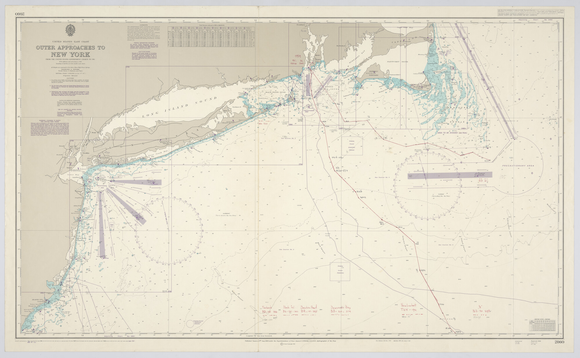 2019.1057-42; United States - East Coast. Outer approaches to New York; zeekaart