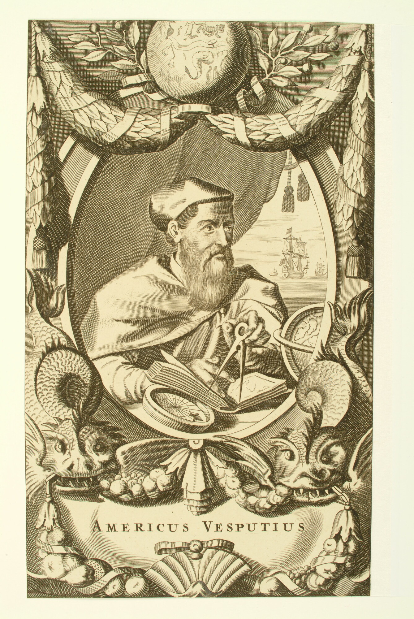 A.0075(203); Portret van de ontdekkingsreiziger Amerigo Vespucci; prent