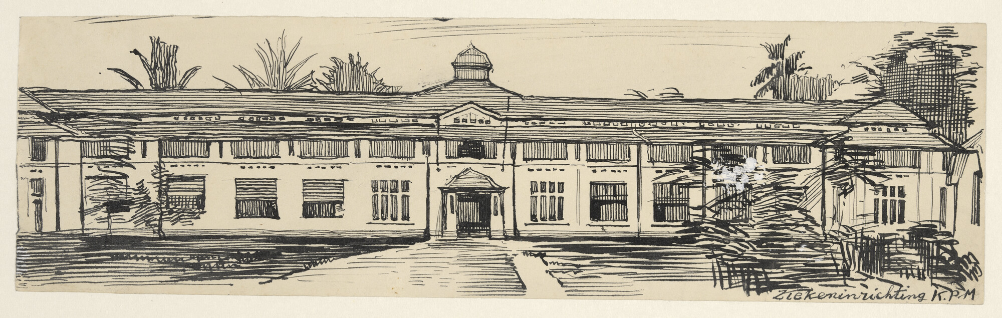 S.5748(15); Ziekeninrichting van de KPM in Weltevreden op Java; tekening