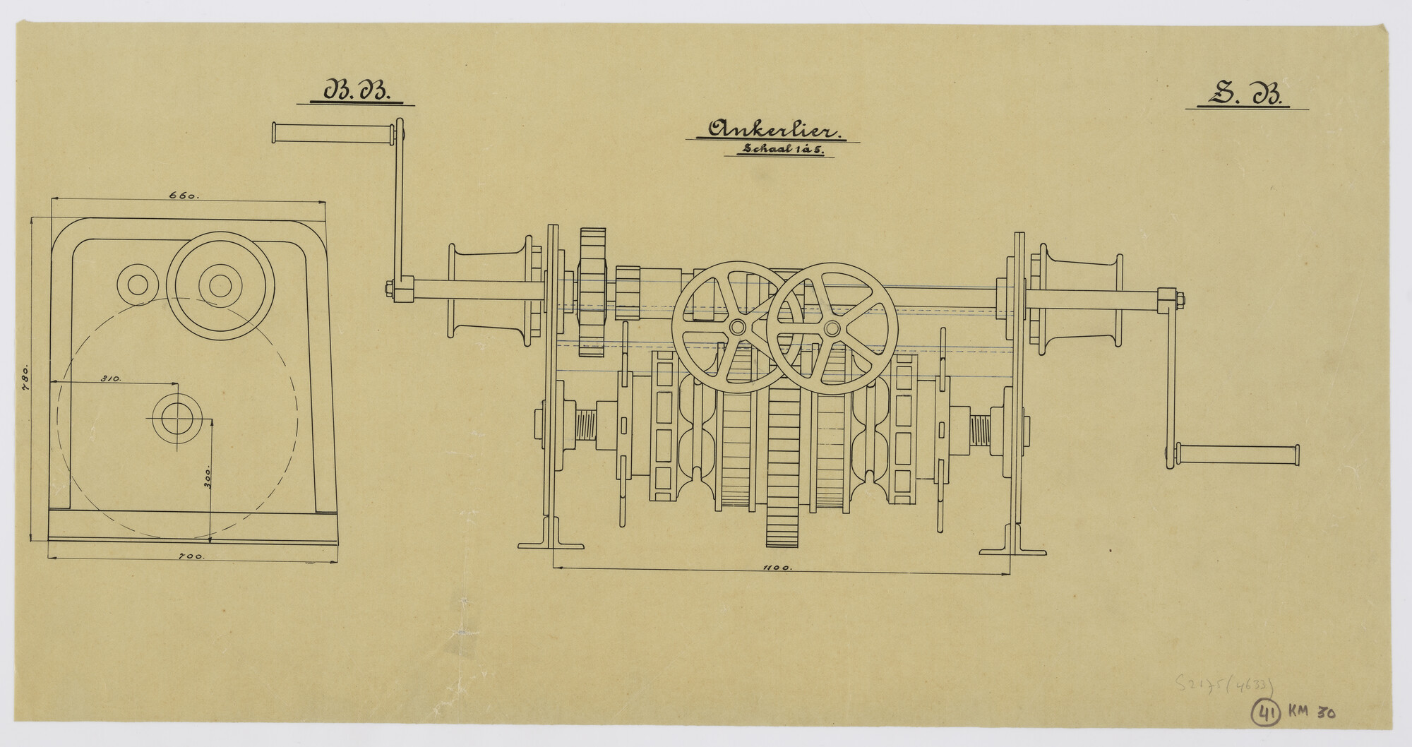 S.2175(4633); Ankerlier; technische tekening