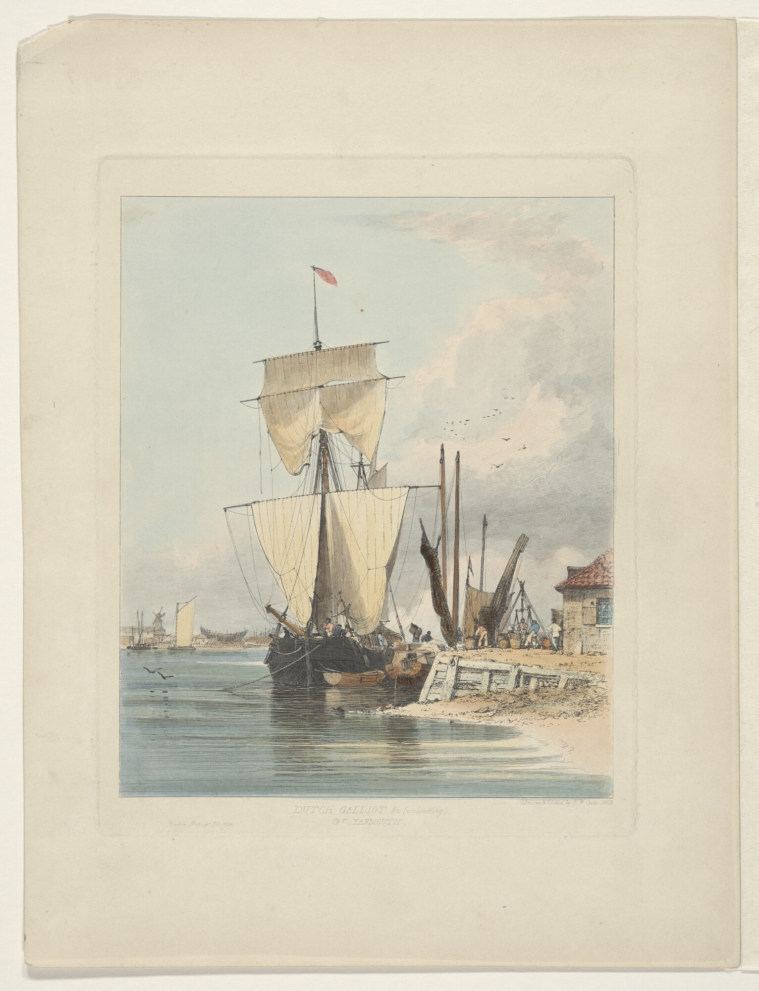 A.2427(01); Een galjootschip; prent