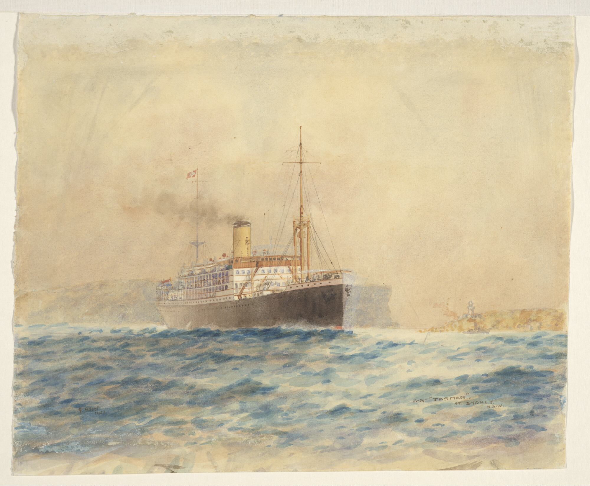 A.4975(09); Het passagiersschip 'Abel Tasman' van de KPM; tekening