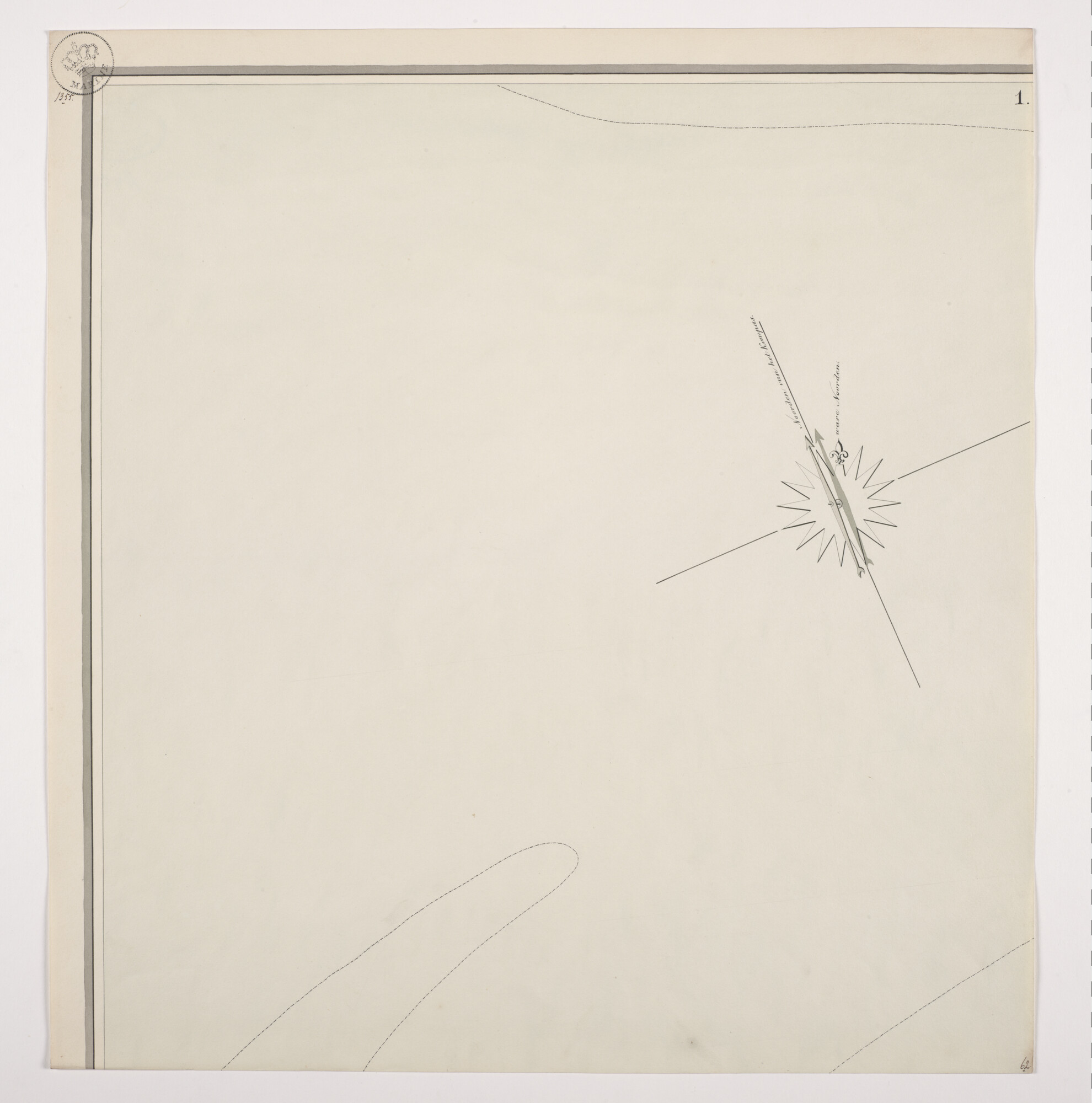 B.0216(0284); Gekleurde kaart in handschrift in 8 bladen van Den Helder, omliggende forten en Willemsoord, met één verzamelblad, In originele met gouden letters bedrukte map; landkaart